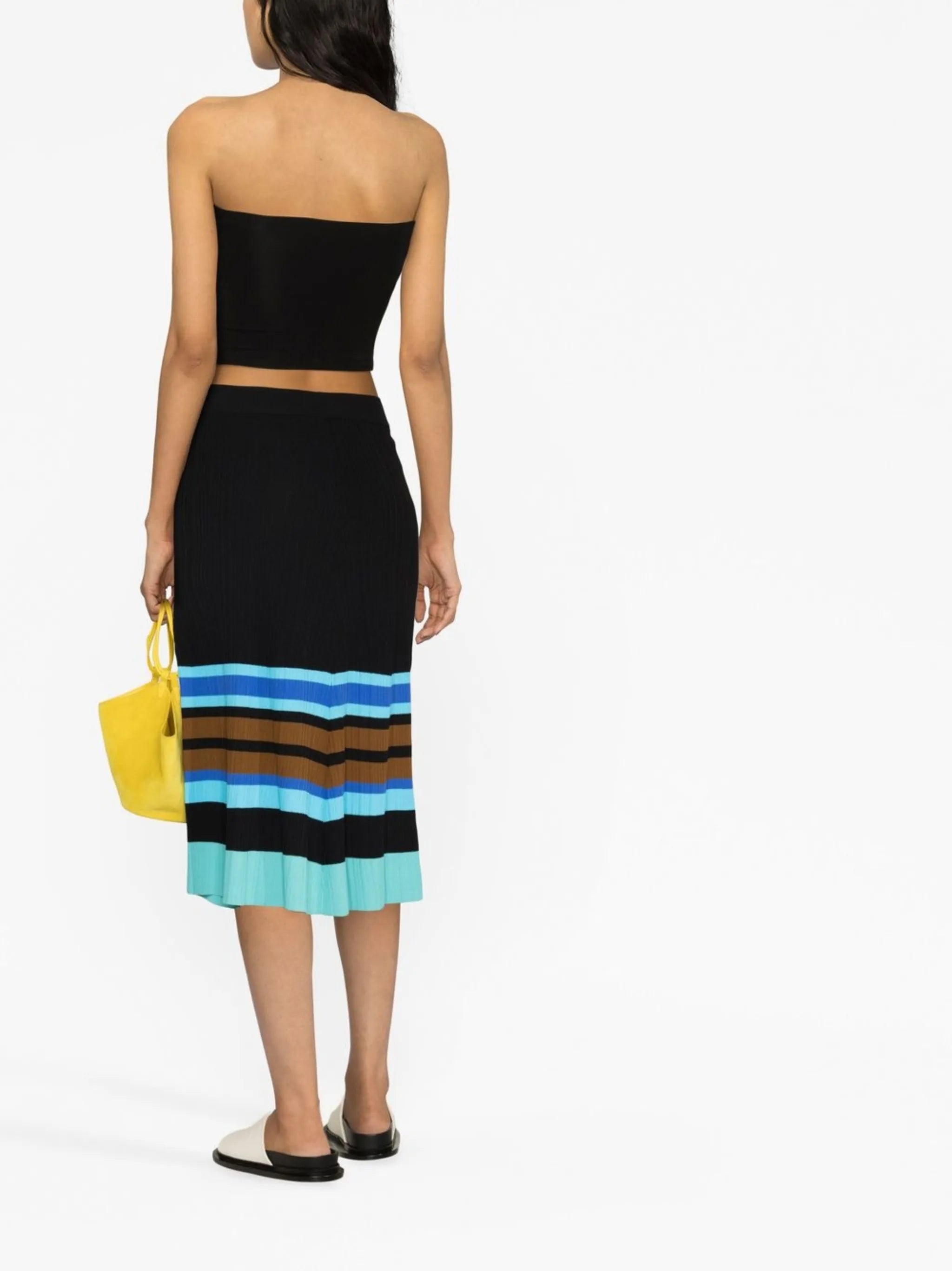 striped A-line skirt