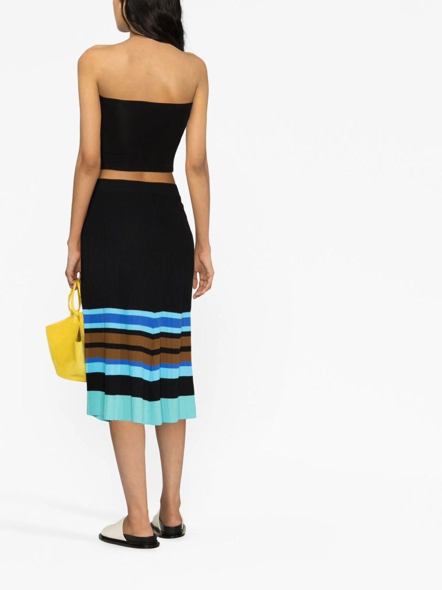 striped A-line skirt