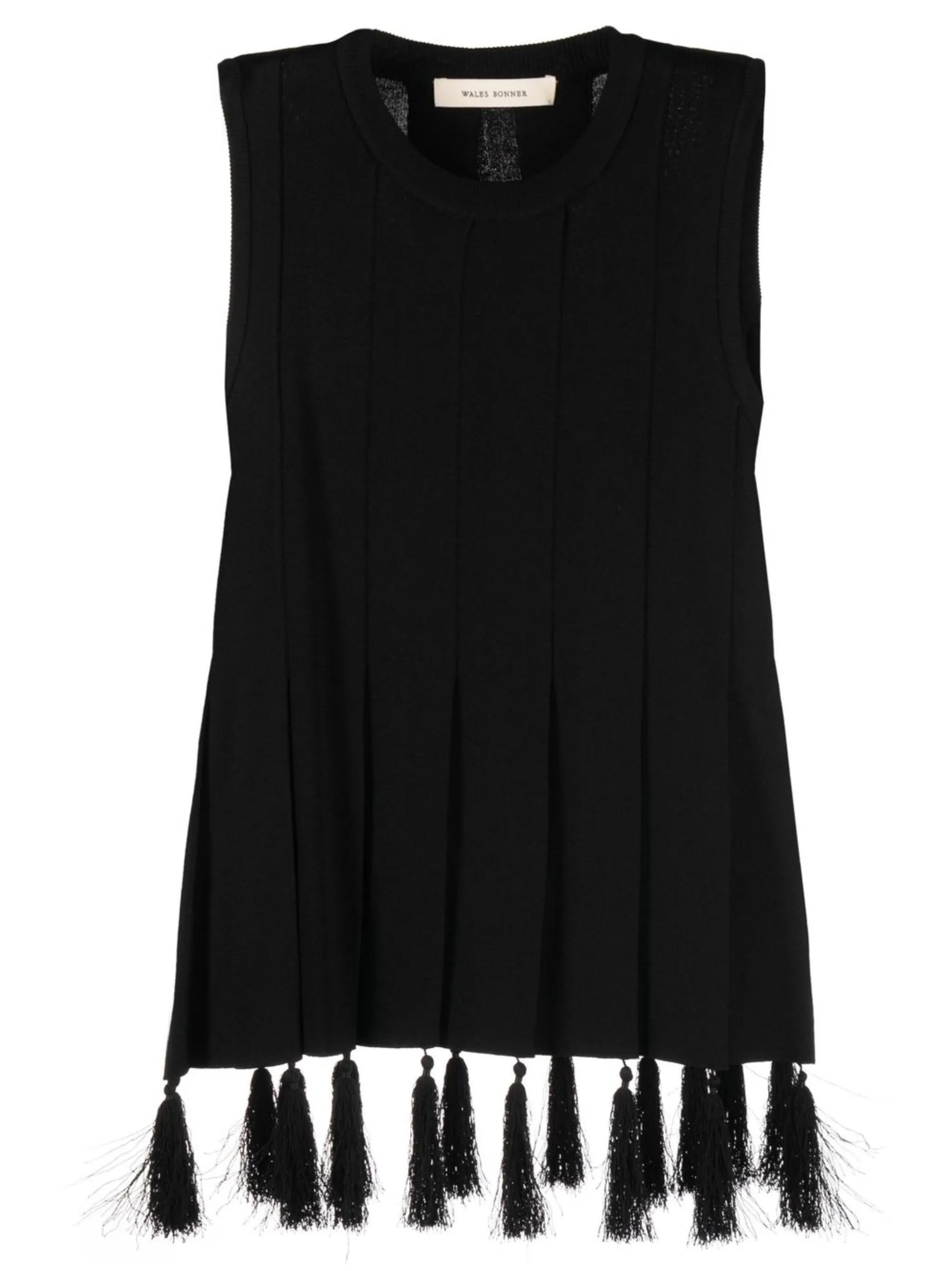 Black Poet Tassel Detail Sleeveless Top