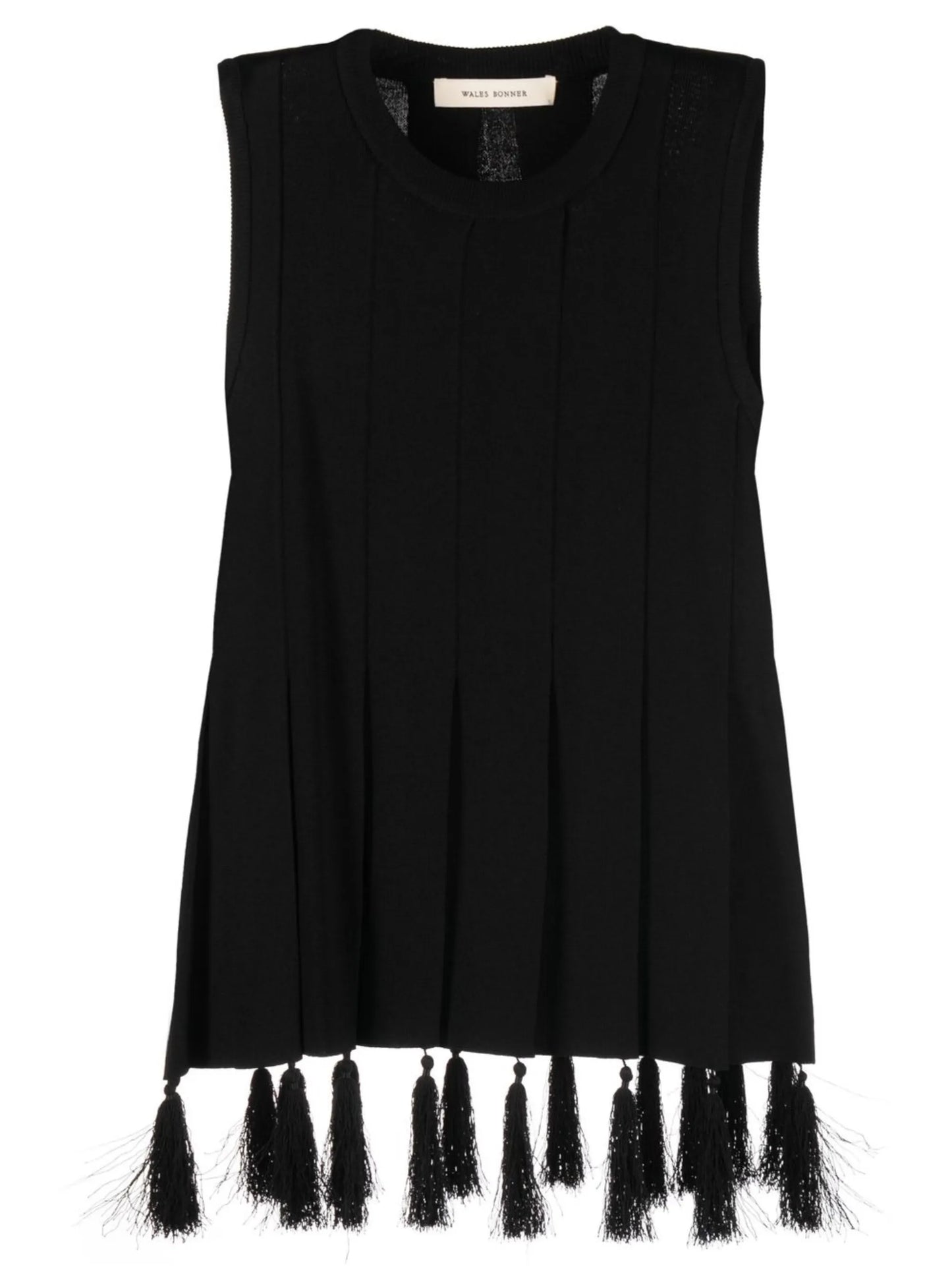 Black Poet Tassel Detail Sleeveless Top