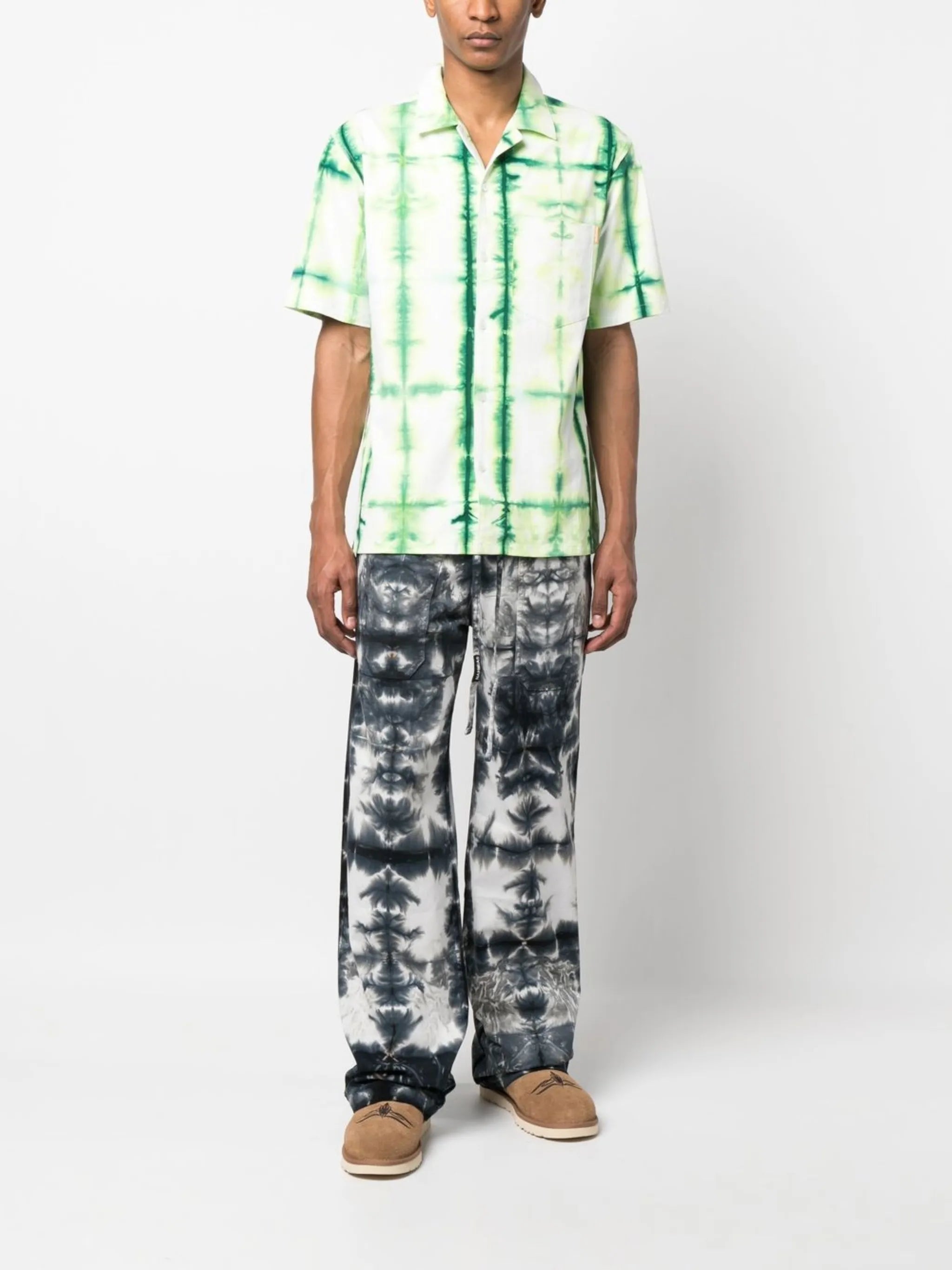 tie-dye wide-leg trousers