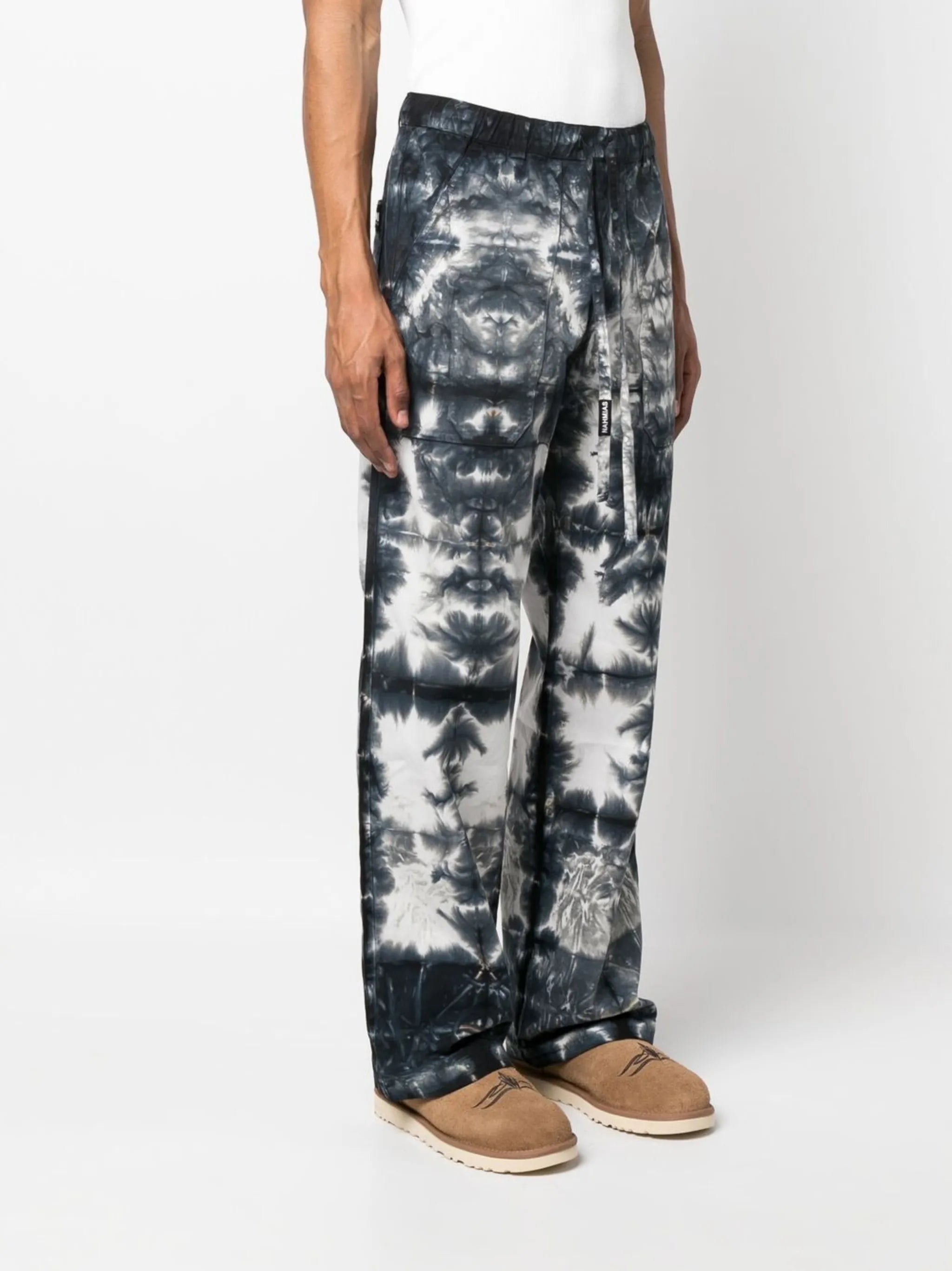 tie-dye wide-leg trousers