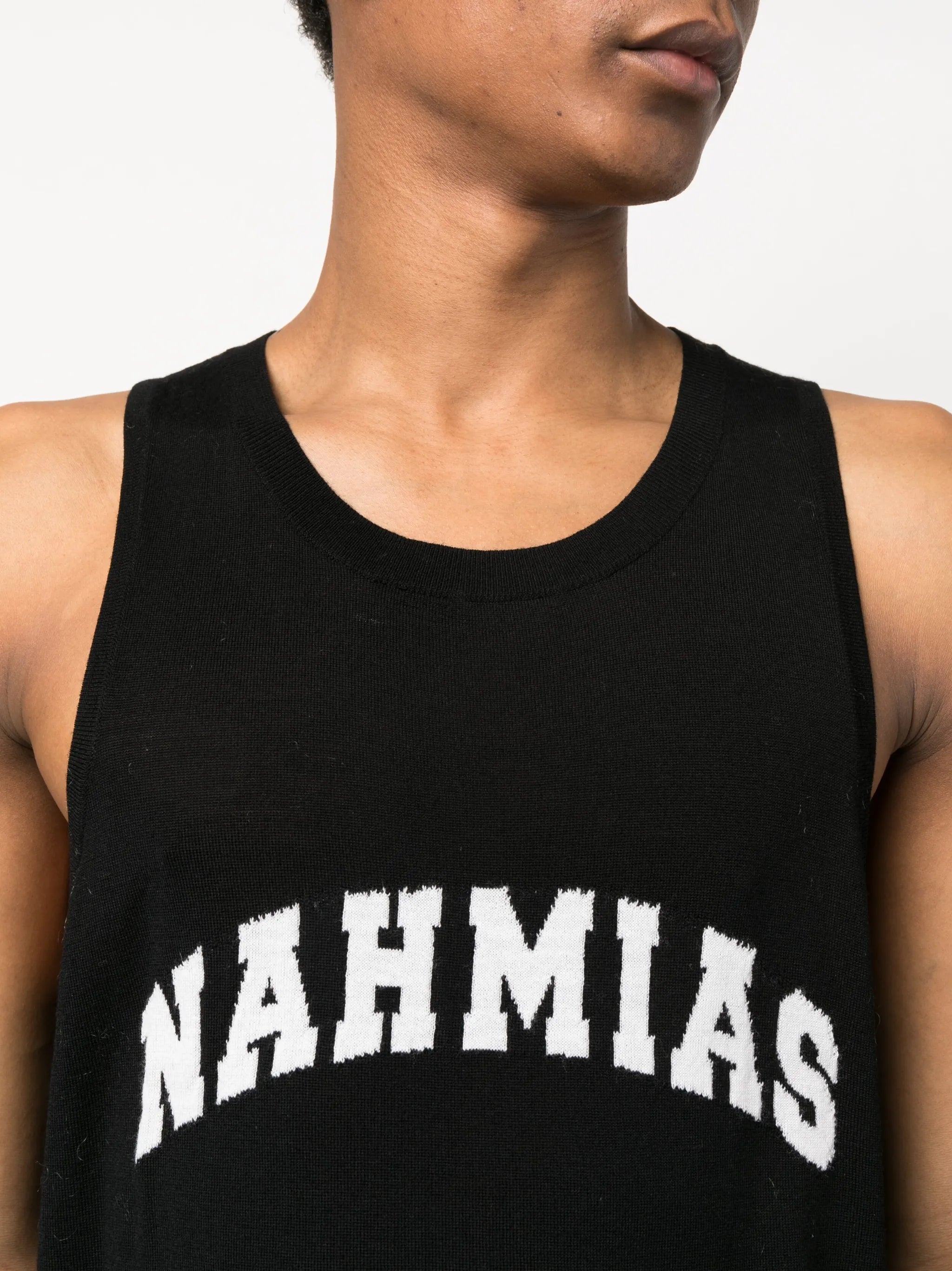 intarsia-logo tank top
