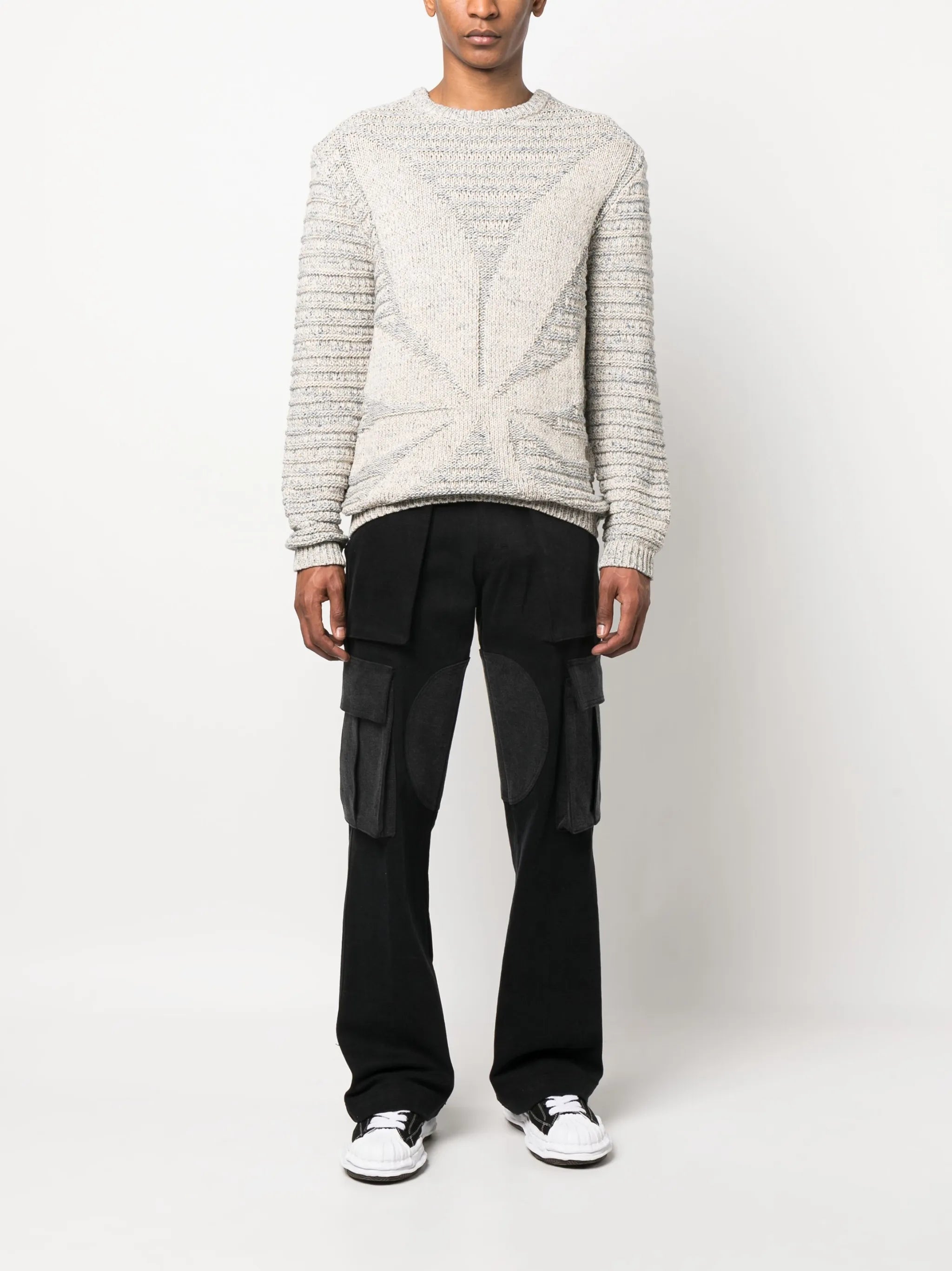 jacquard intarsia-knit jumper