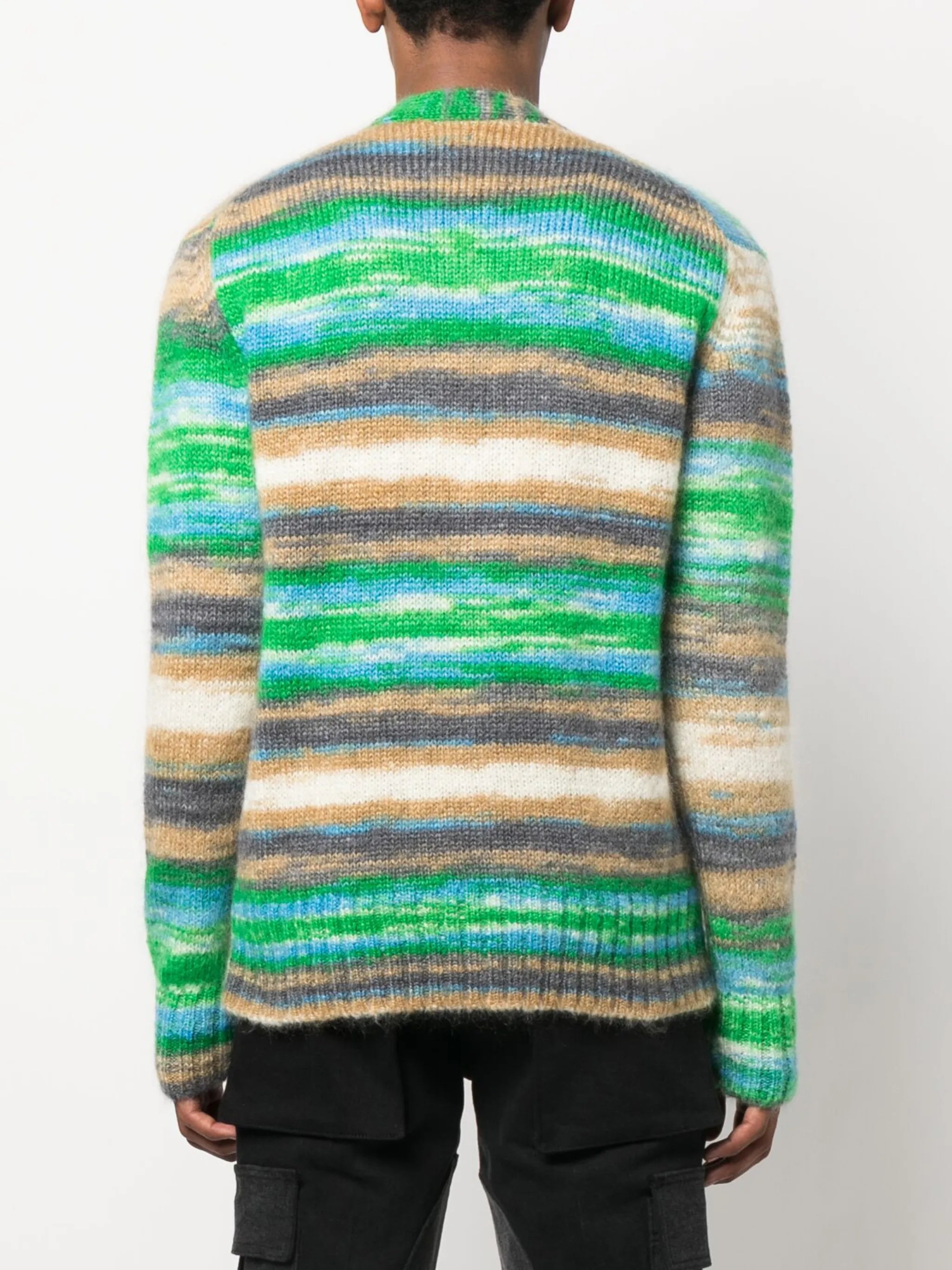 V-neck marl-knit cardigan