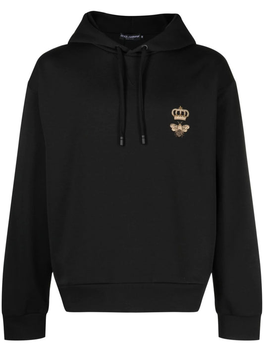 embroidered cotton hoodie