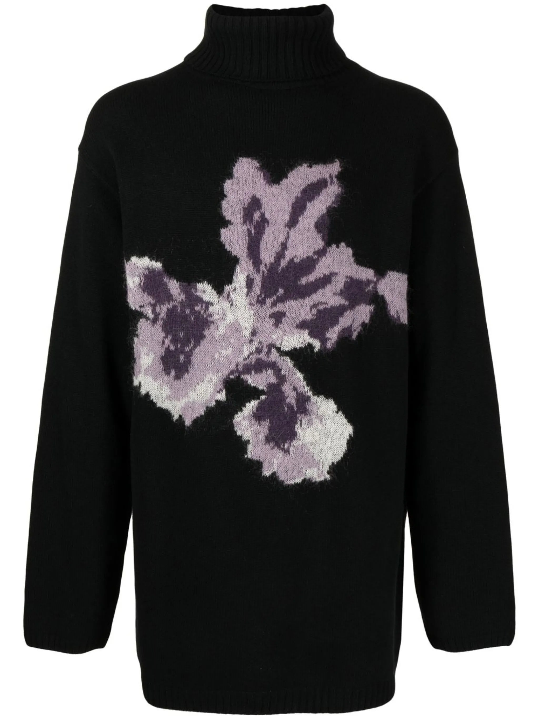 floral intarsia-knit wool jumper