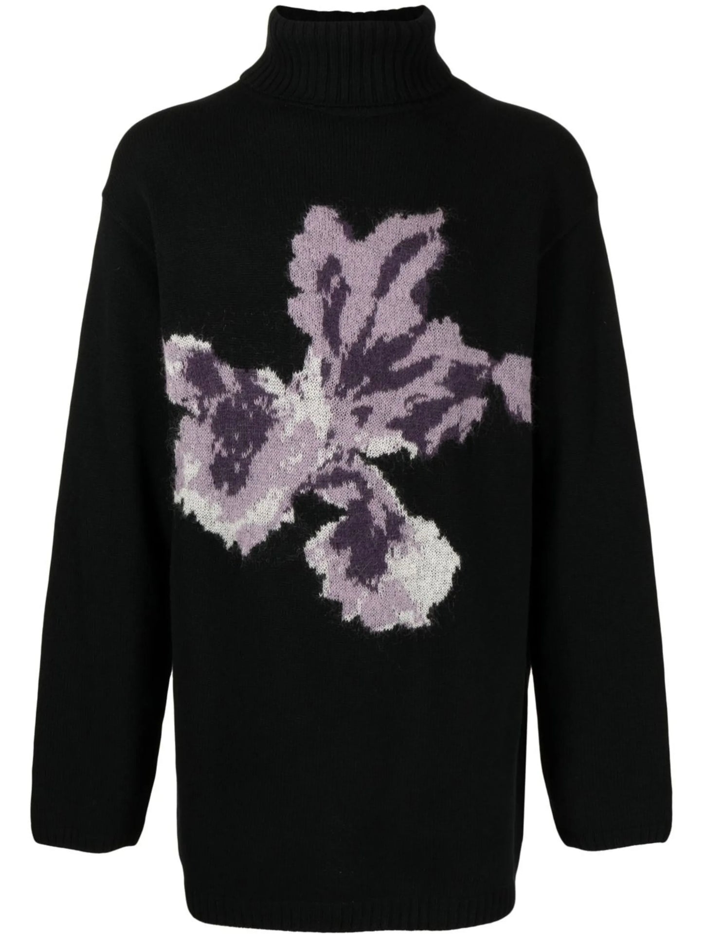 floral intarsia-knit wool jumper
