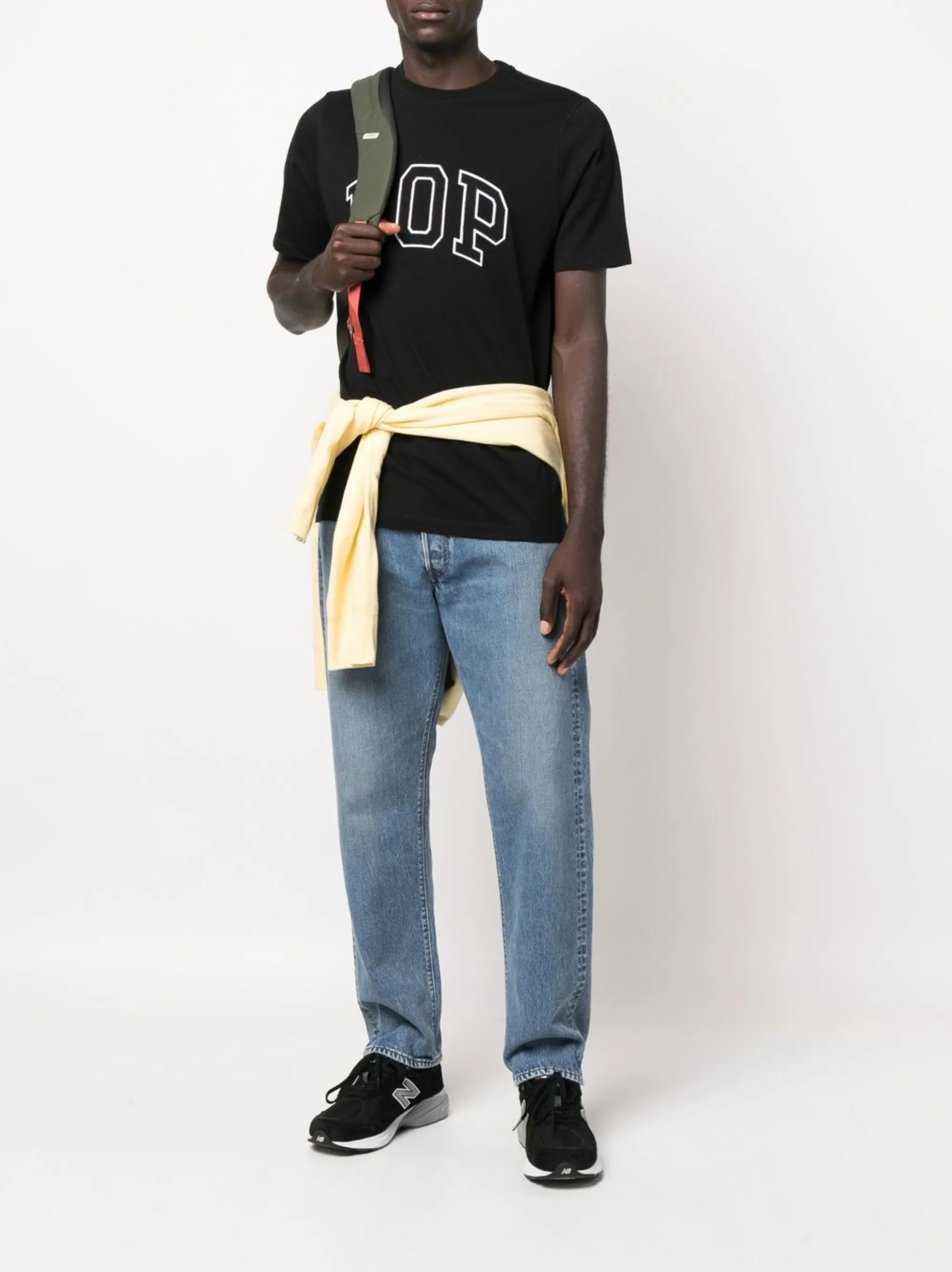 straight-leg mid-rise jeans