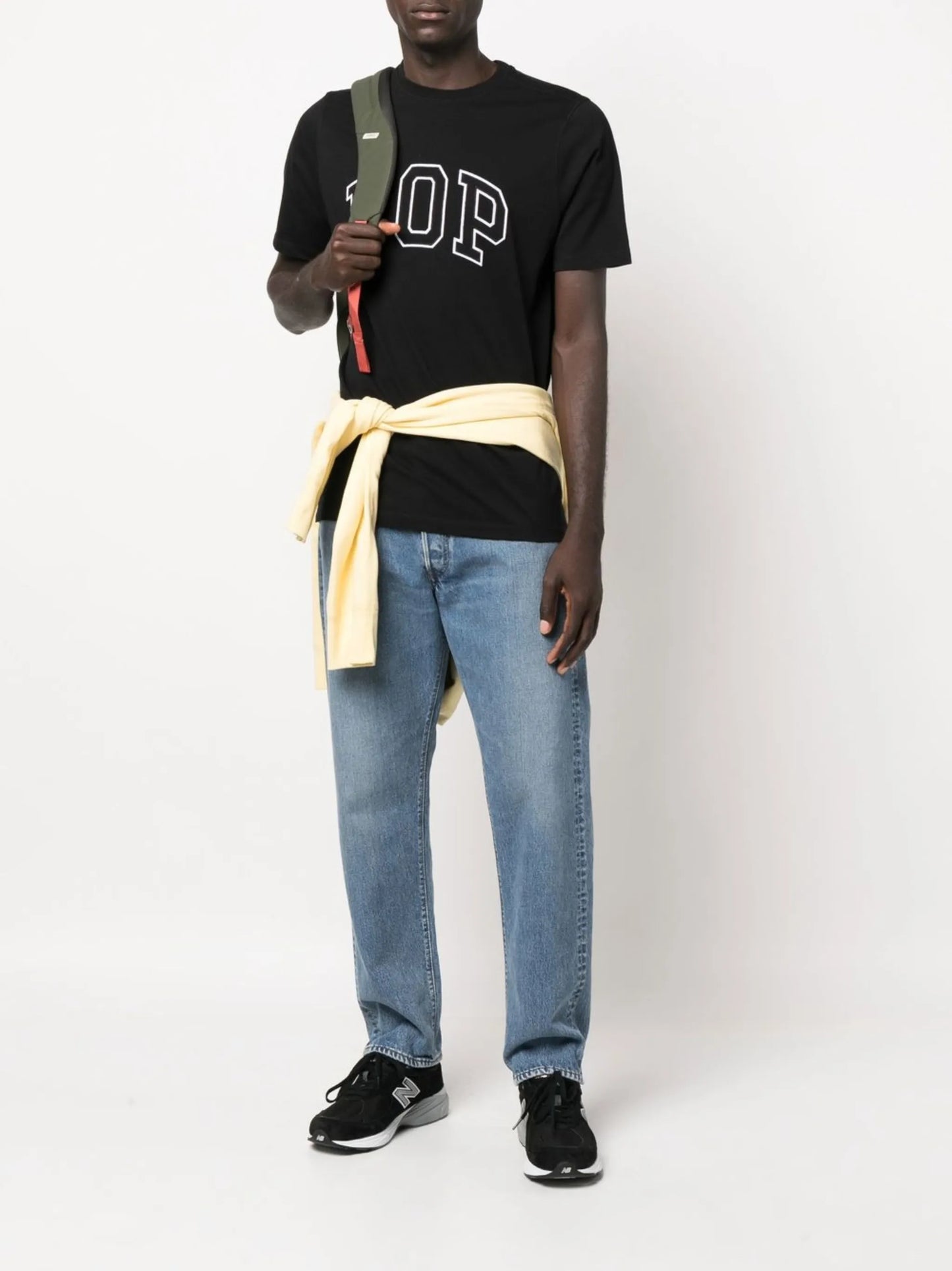 straight-leg mid-rise jeans