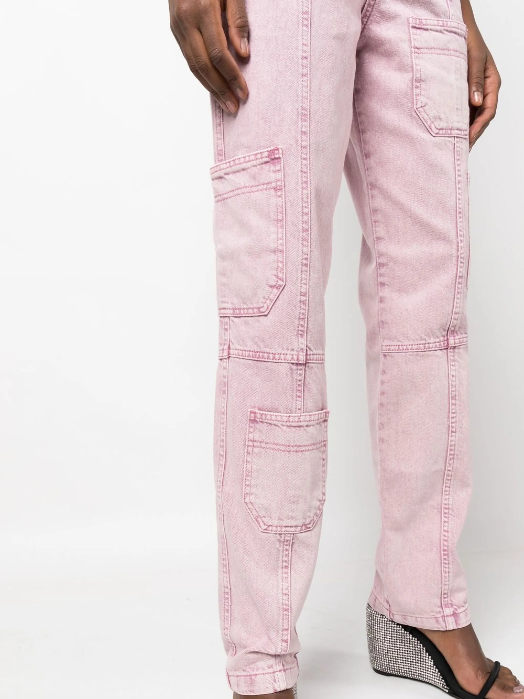Orenda acid-wash straight-leg jeans