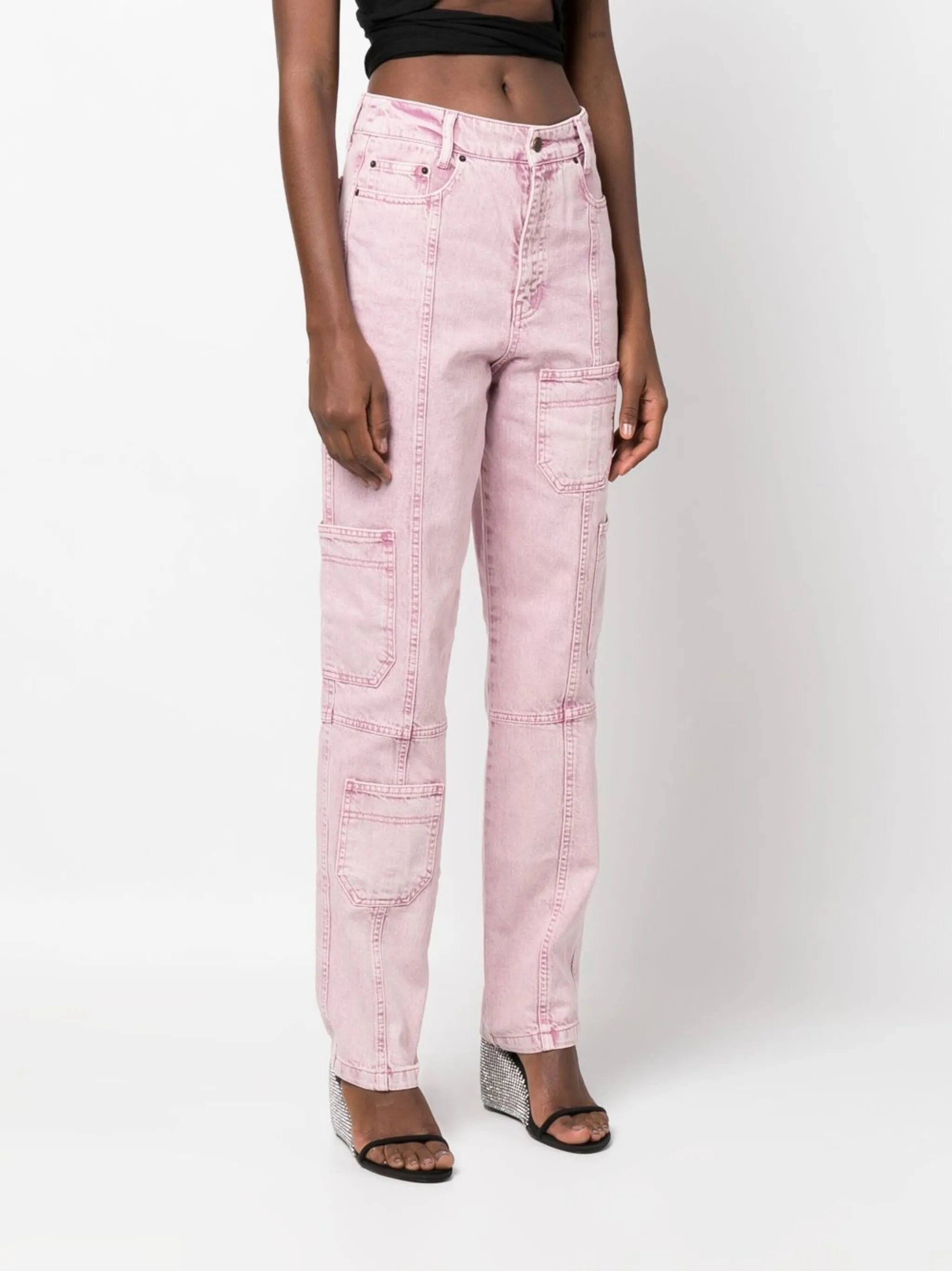Orenda acid-wash straight-leg jeans