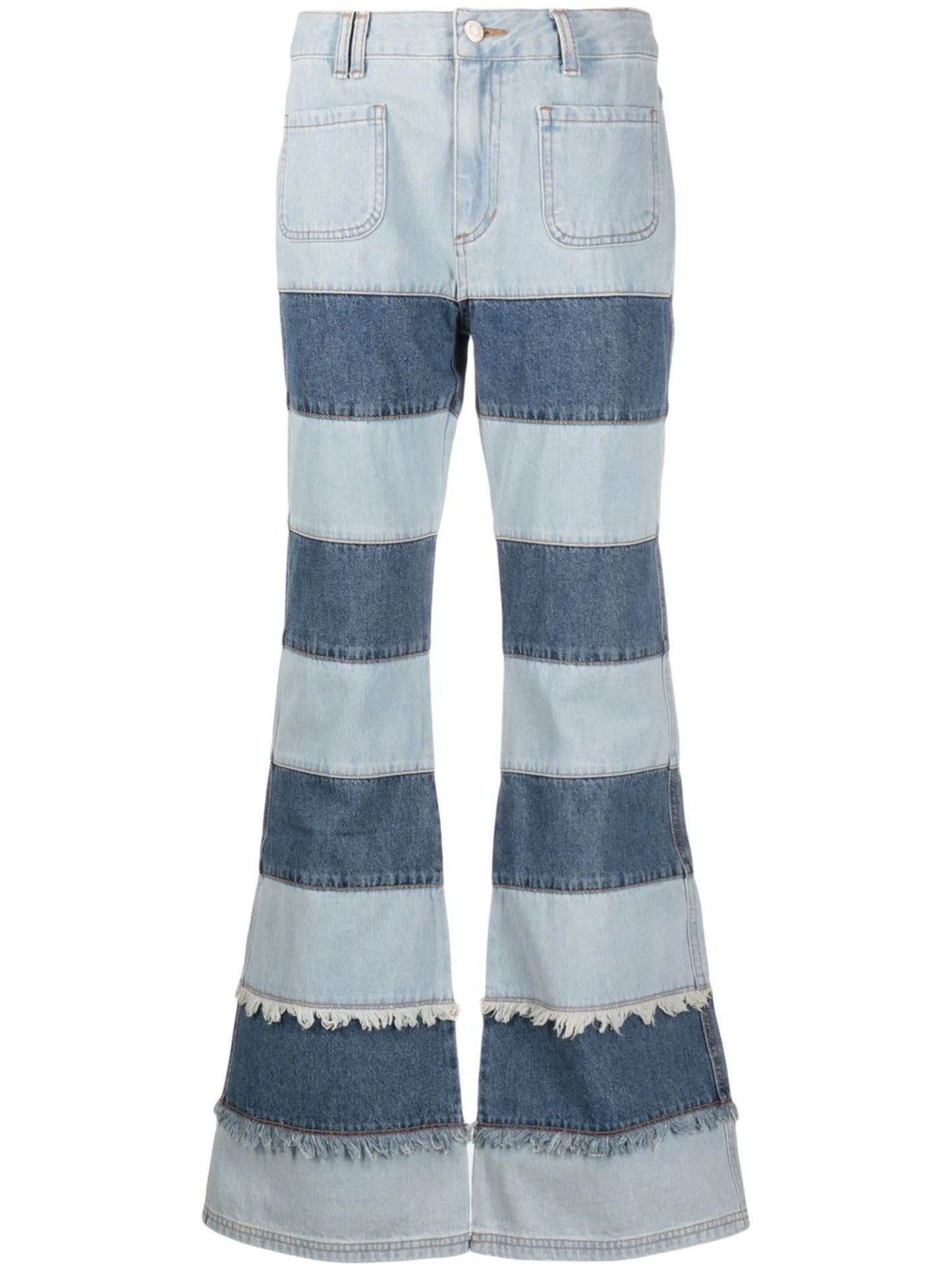 Mahina patchwork-stripe jeans
