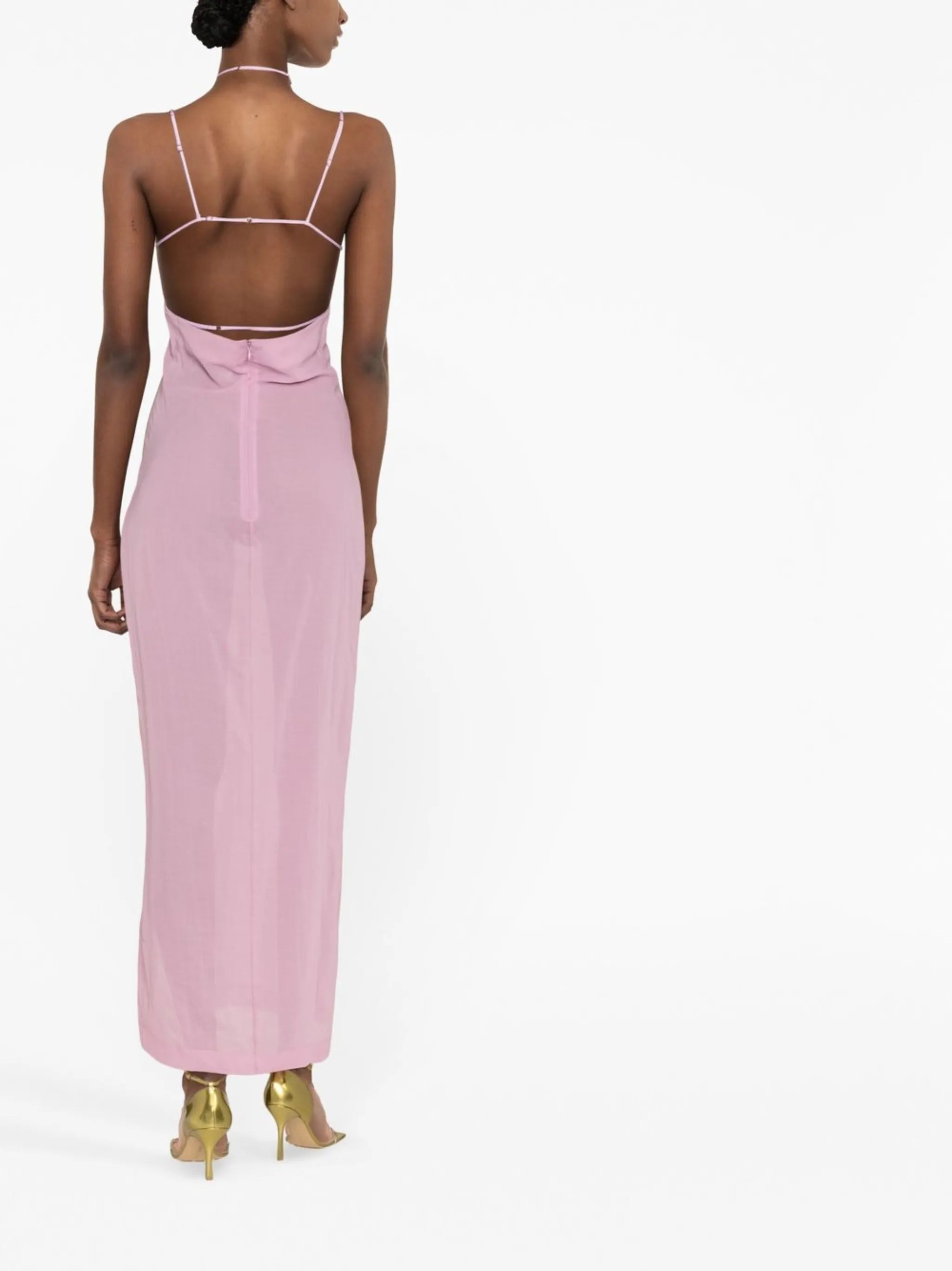 cut-out semi-sheer maxi dress