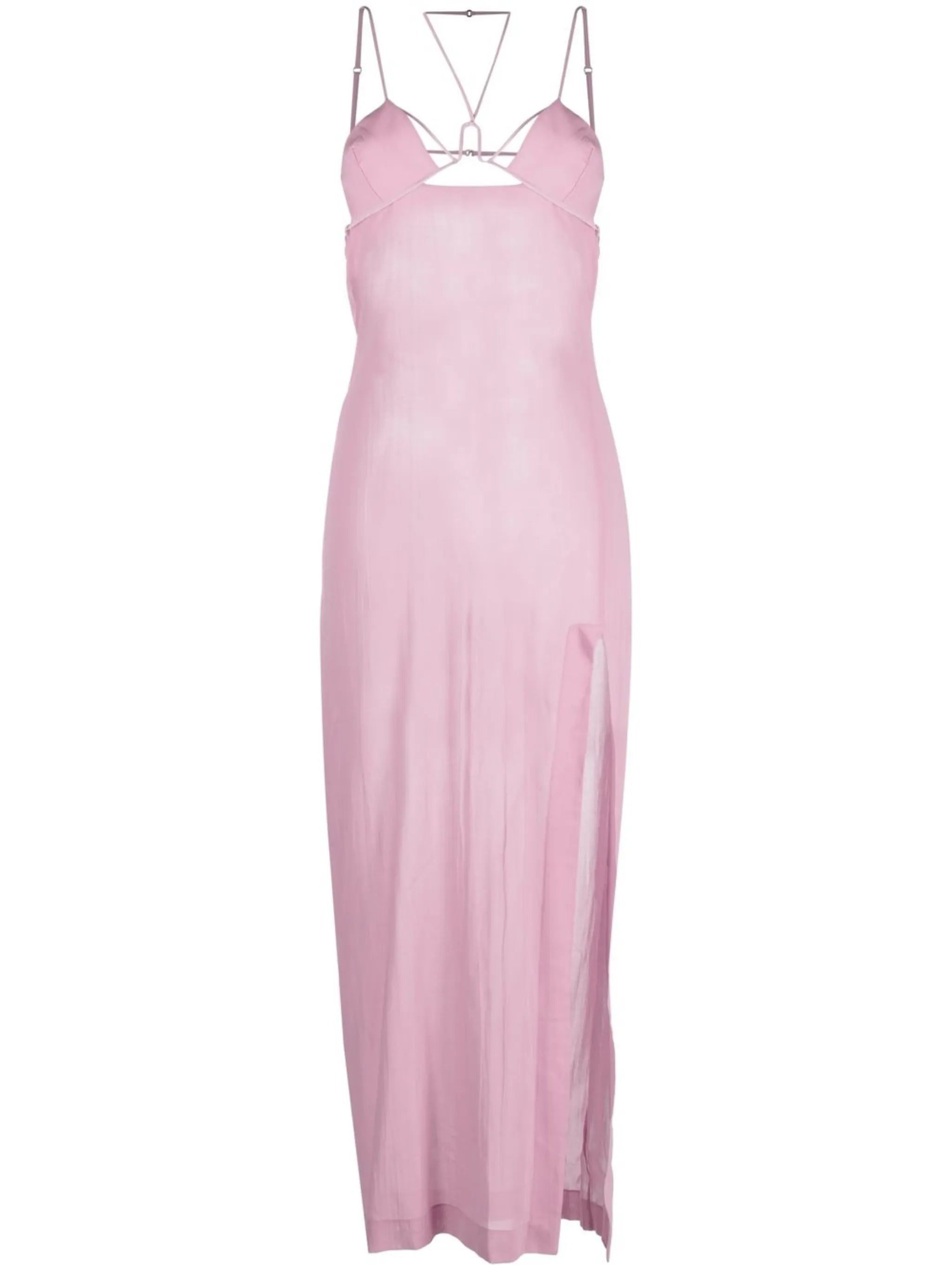 cut-out semi-sheer maxi dress
