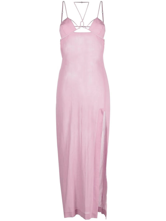 cut-out semi-sheer maxi dress