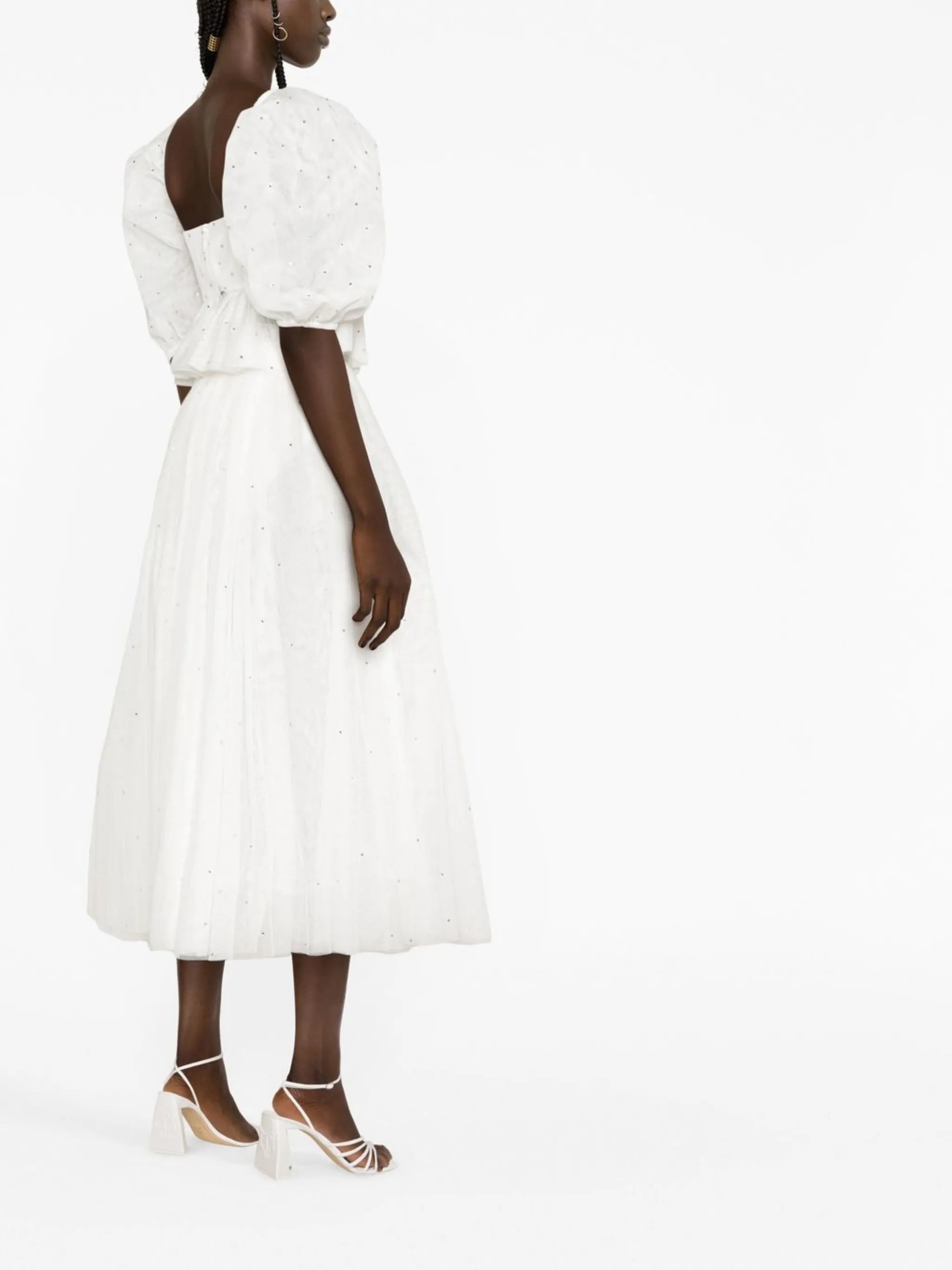 crystal-embellished midi skirt