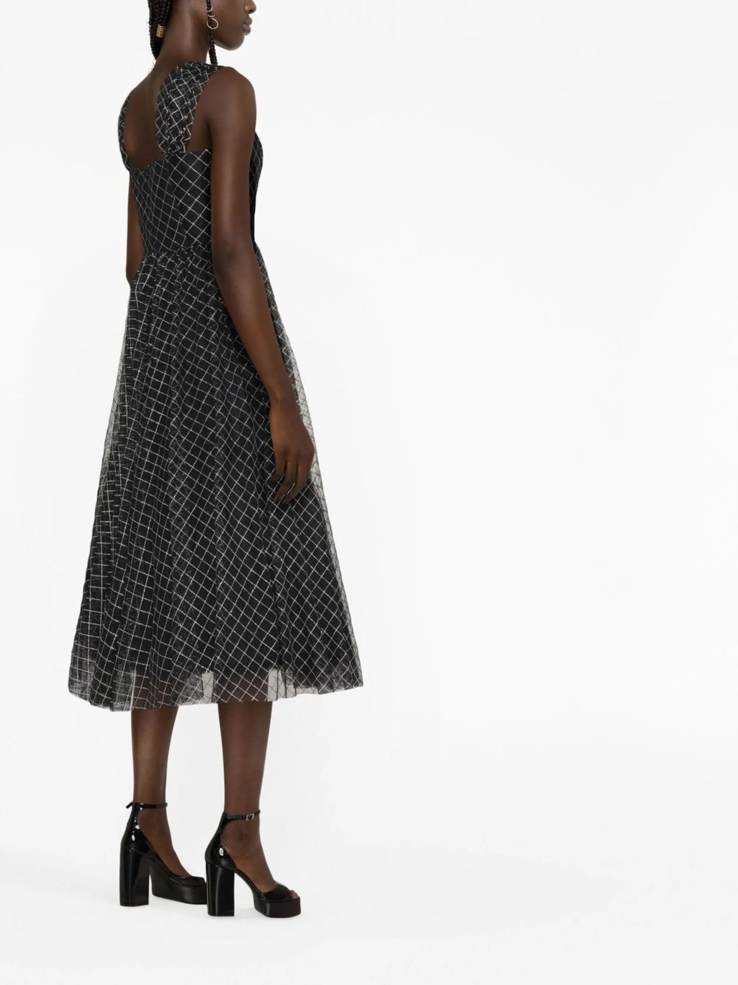 checked midi dress