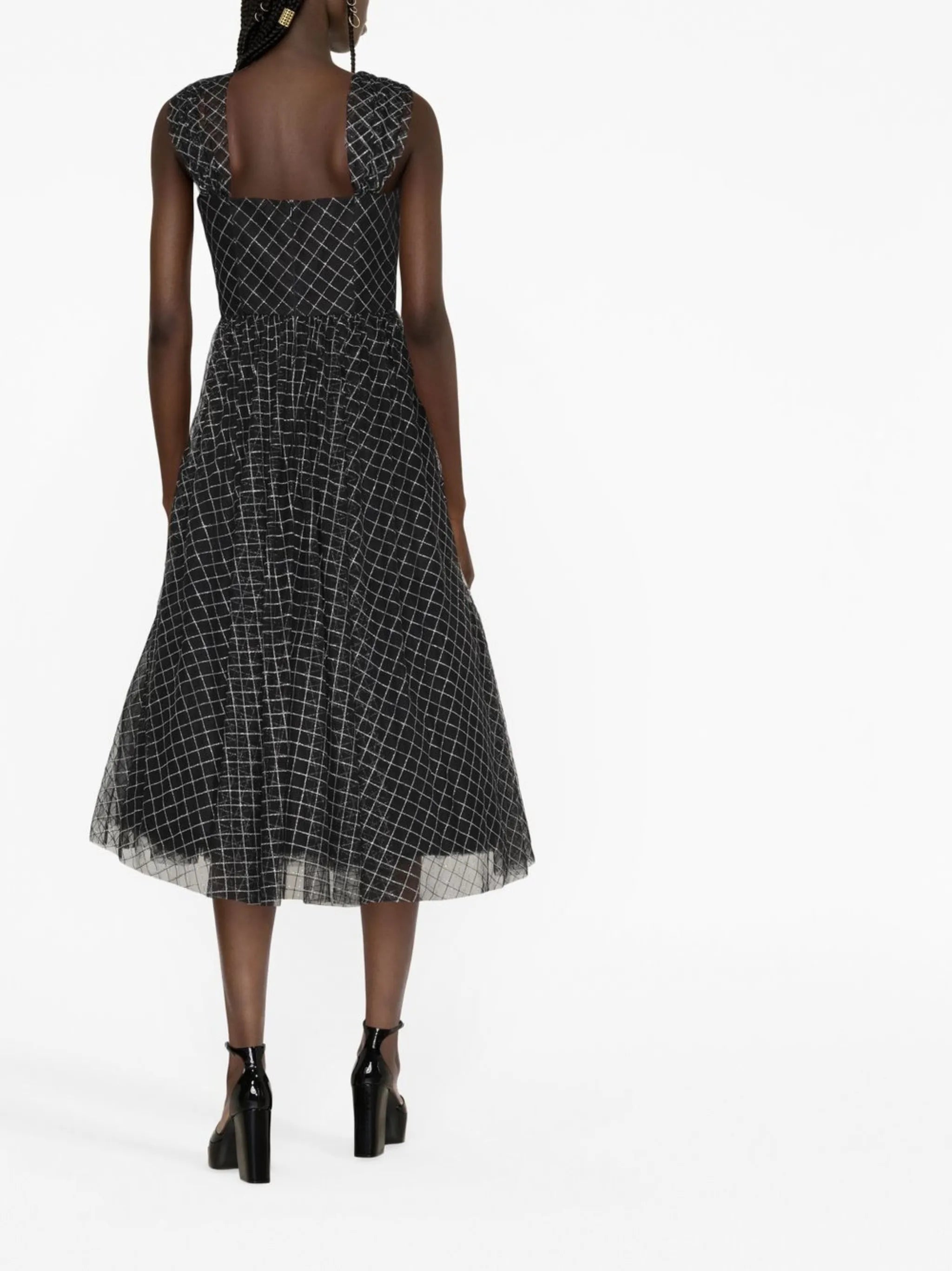 checked midi dress