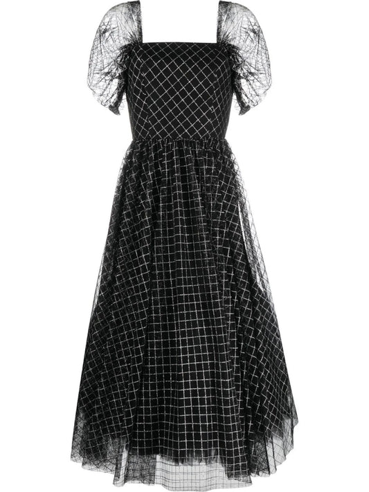 checked midi dress