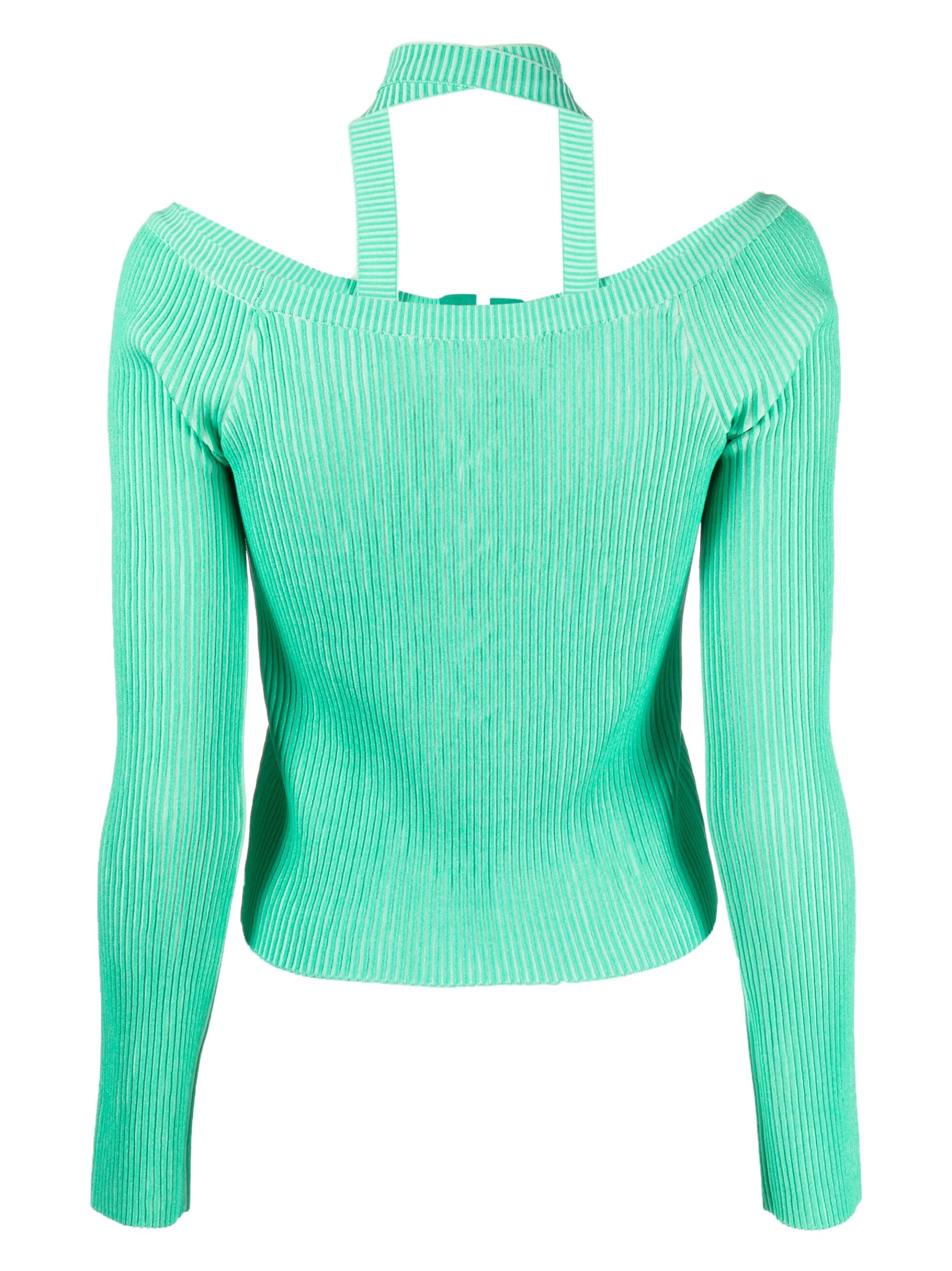 ribbed lace-up fastening cardigan