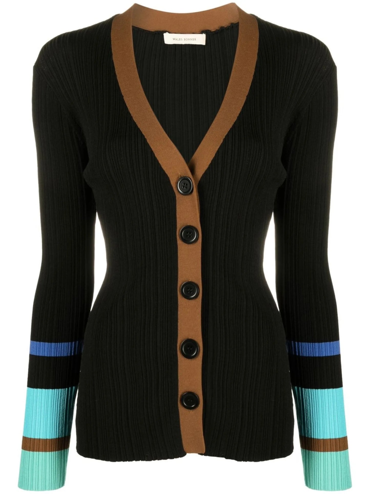 striped rib-knit cardigan