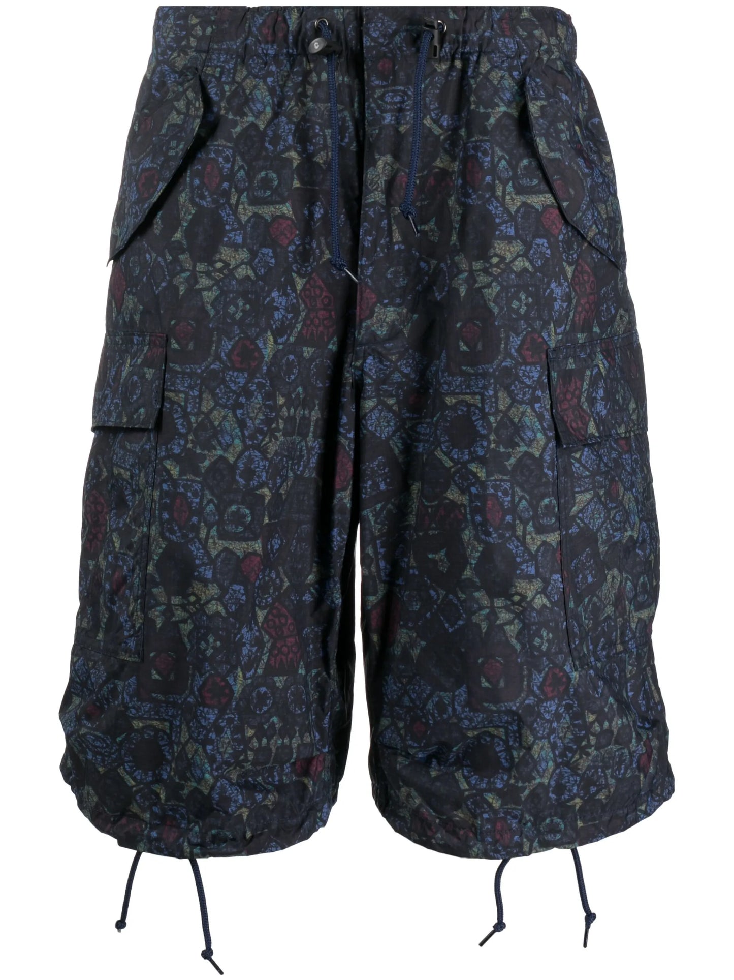 graphic-print cargo shorts