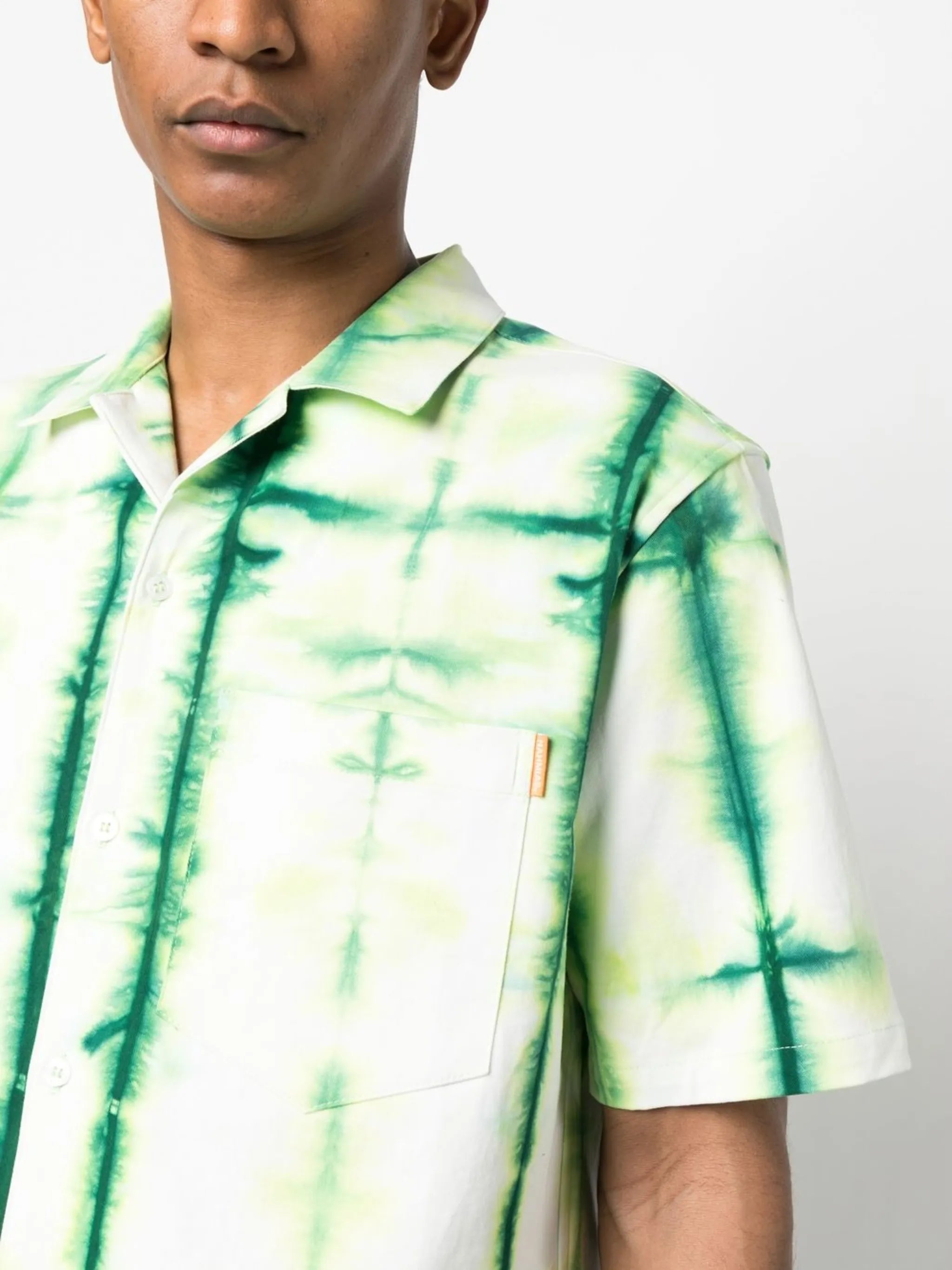 tie-dye print short-sleeve shirt
