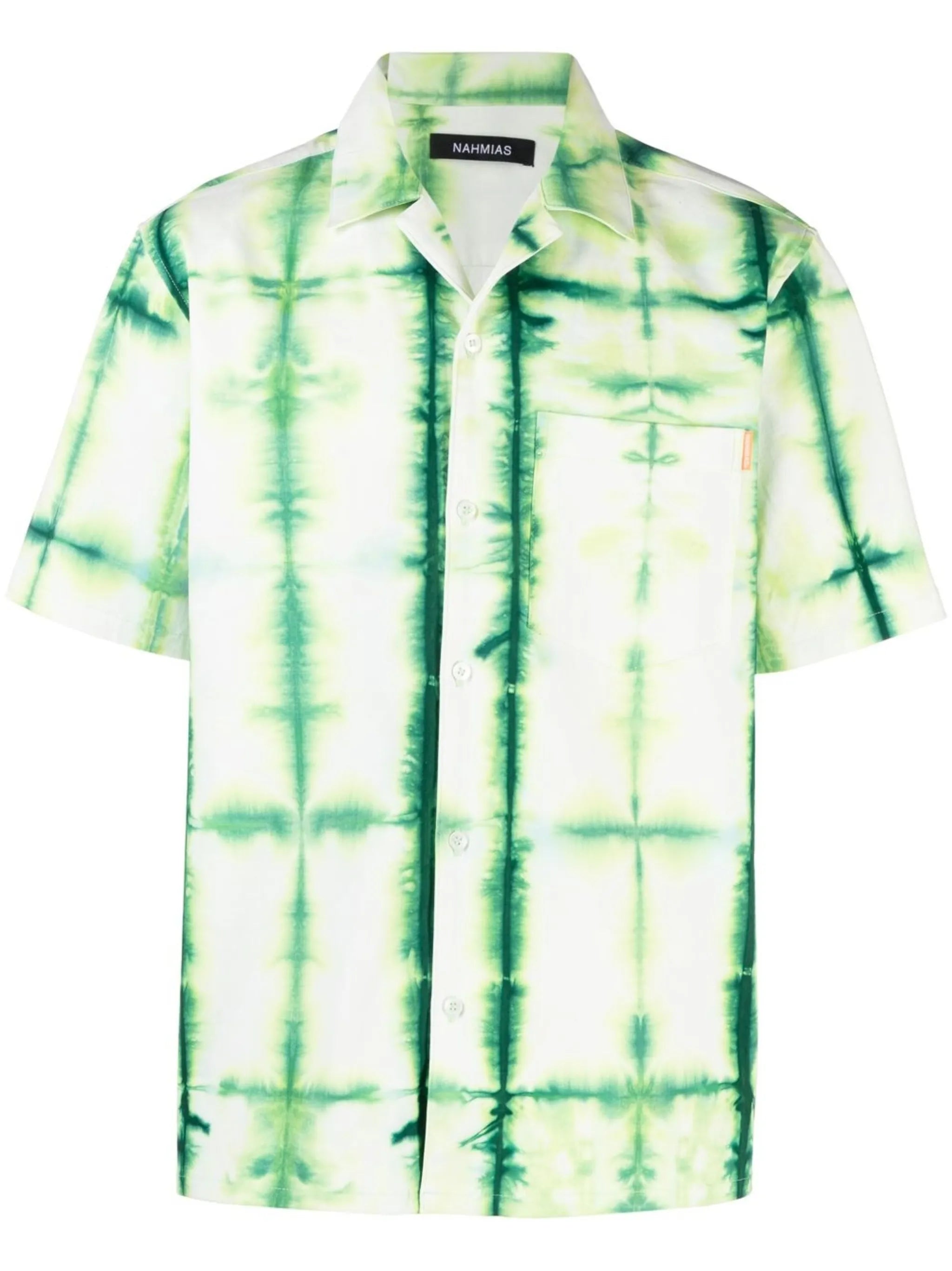 tie-dye print short-sleeve shirt