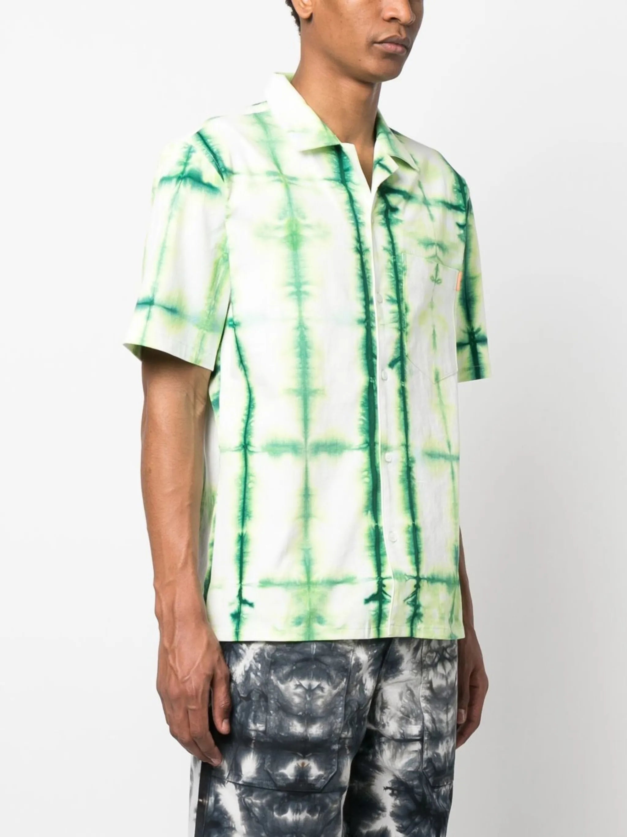 tie-dye print short-sleeve shirt