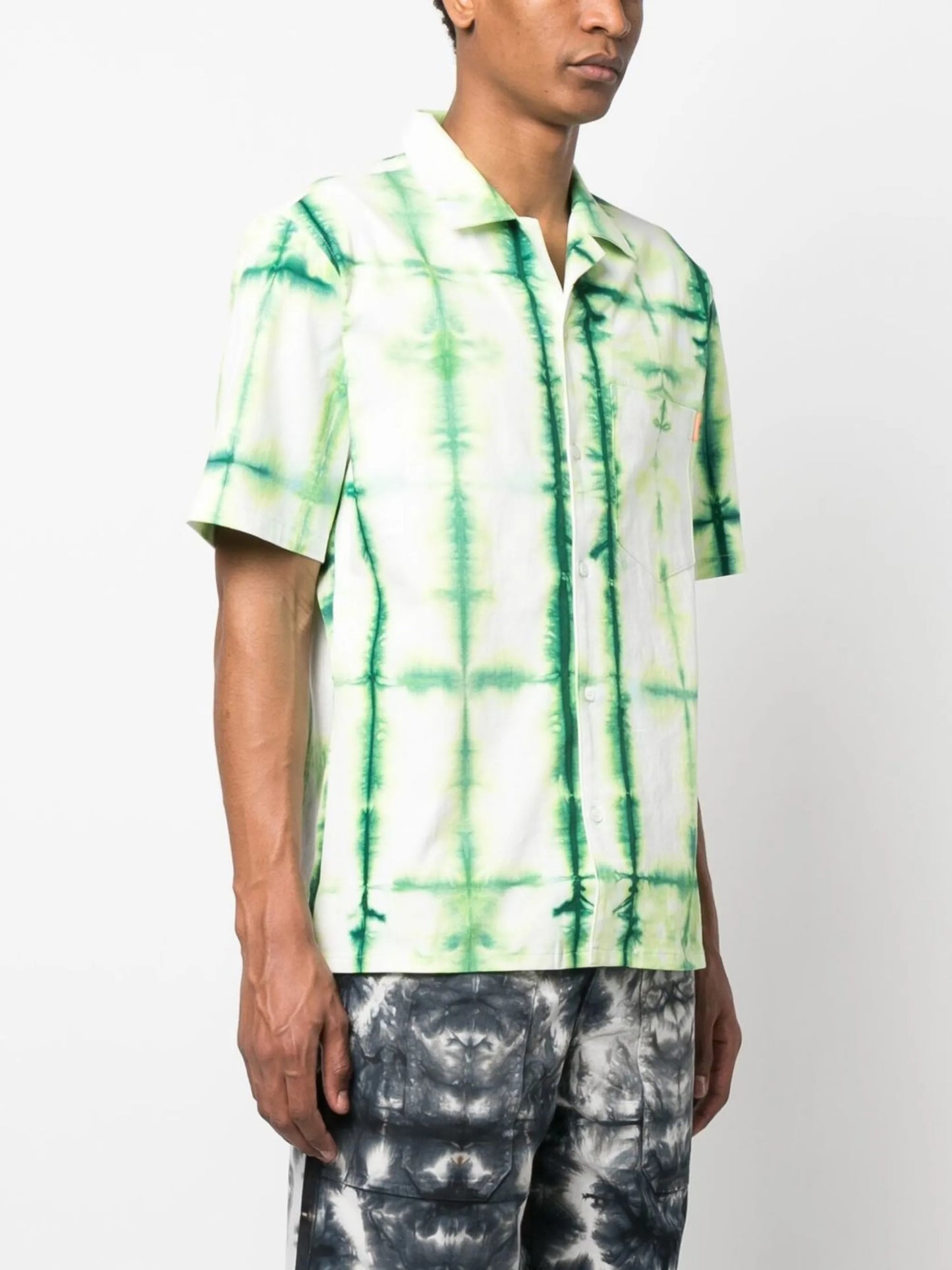 tie-dye print short-sleeve shirt