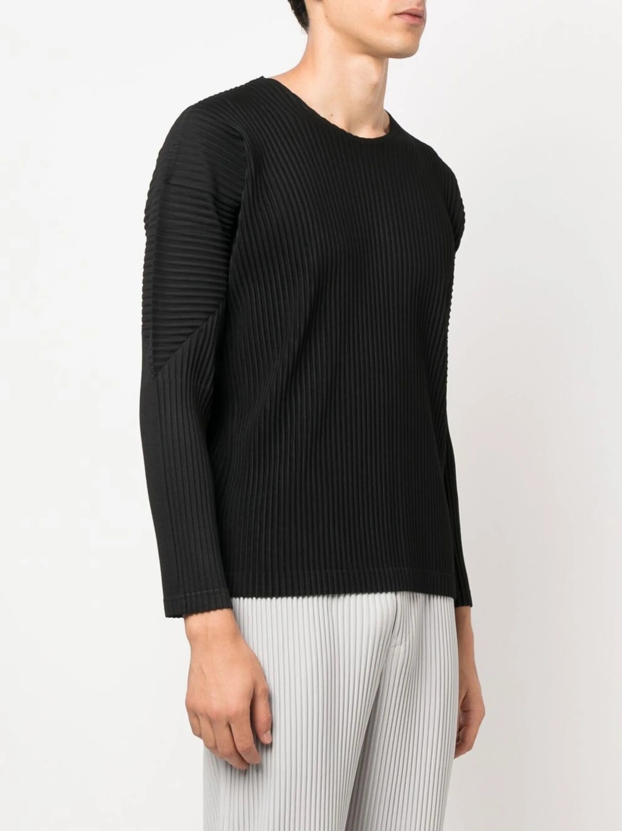 pleated-effect long-sleeve sweatshirt