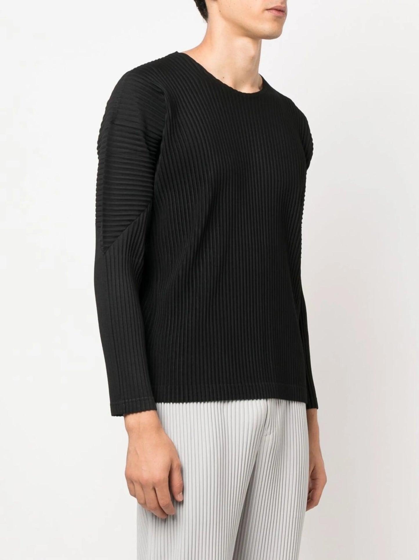 pleated-effect long-sleeve sweatshirt