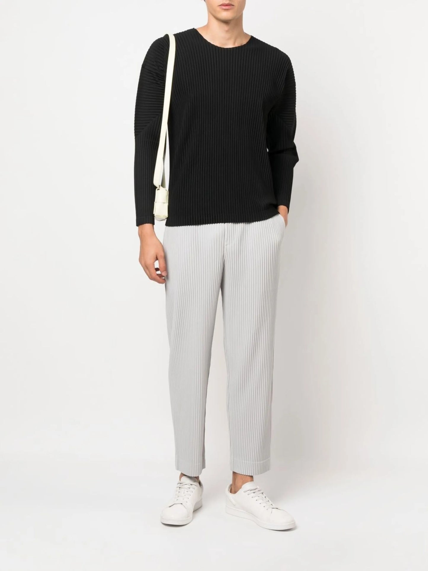 pleated-effect long-sleeve sweatshirt