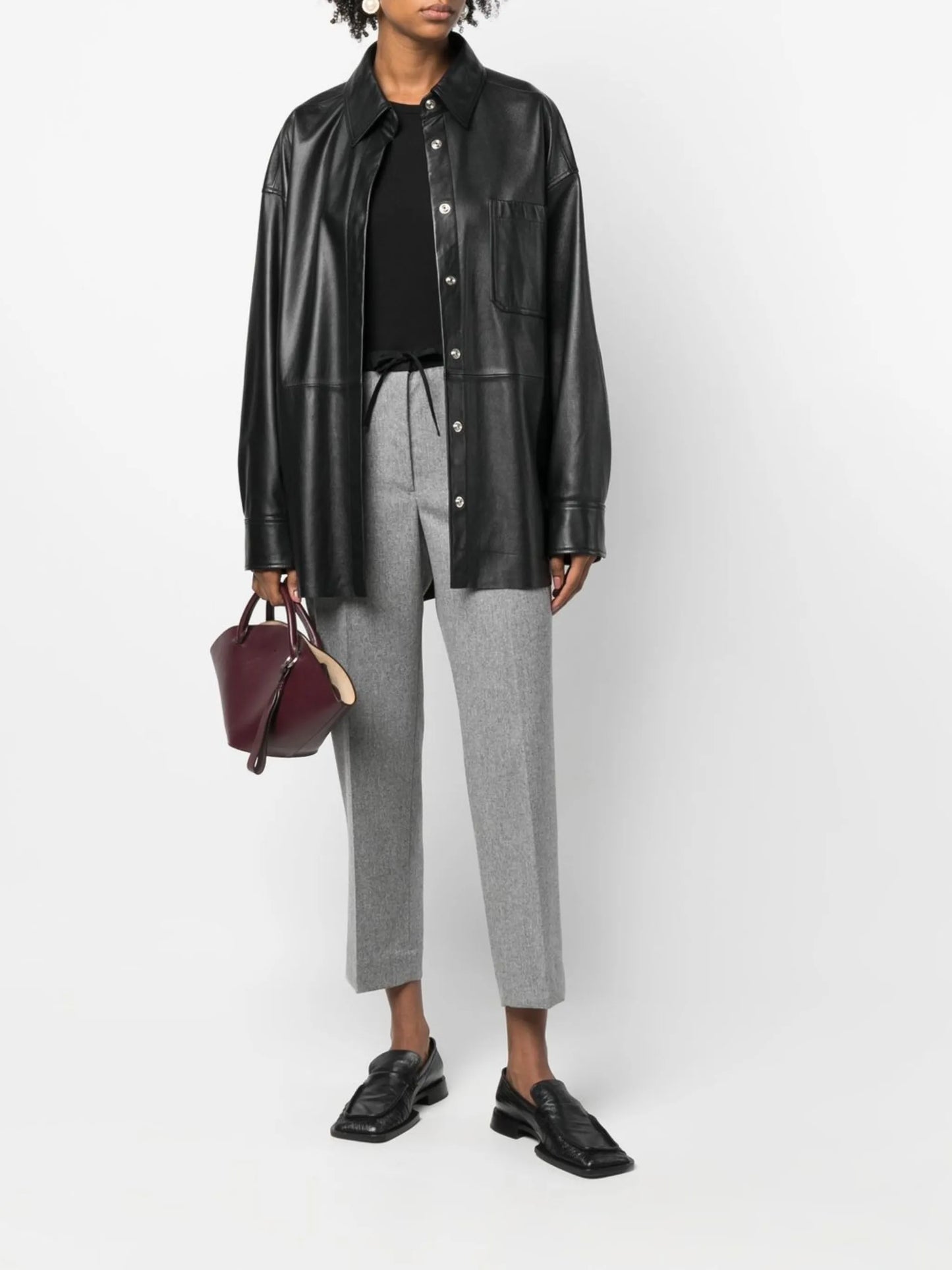 drawstring cropped trousers