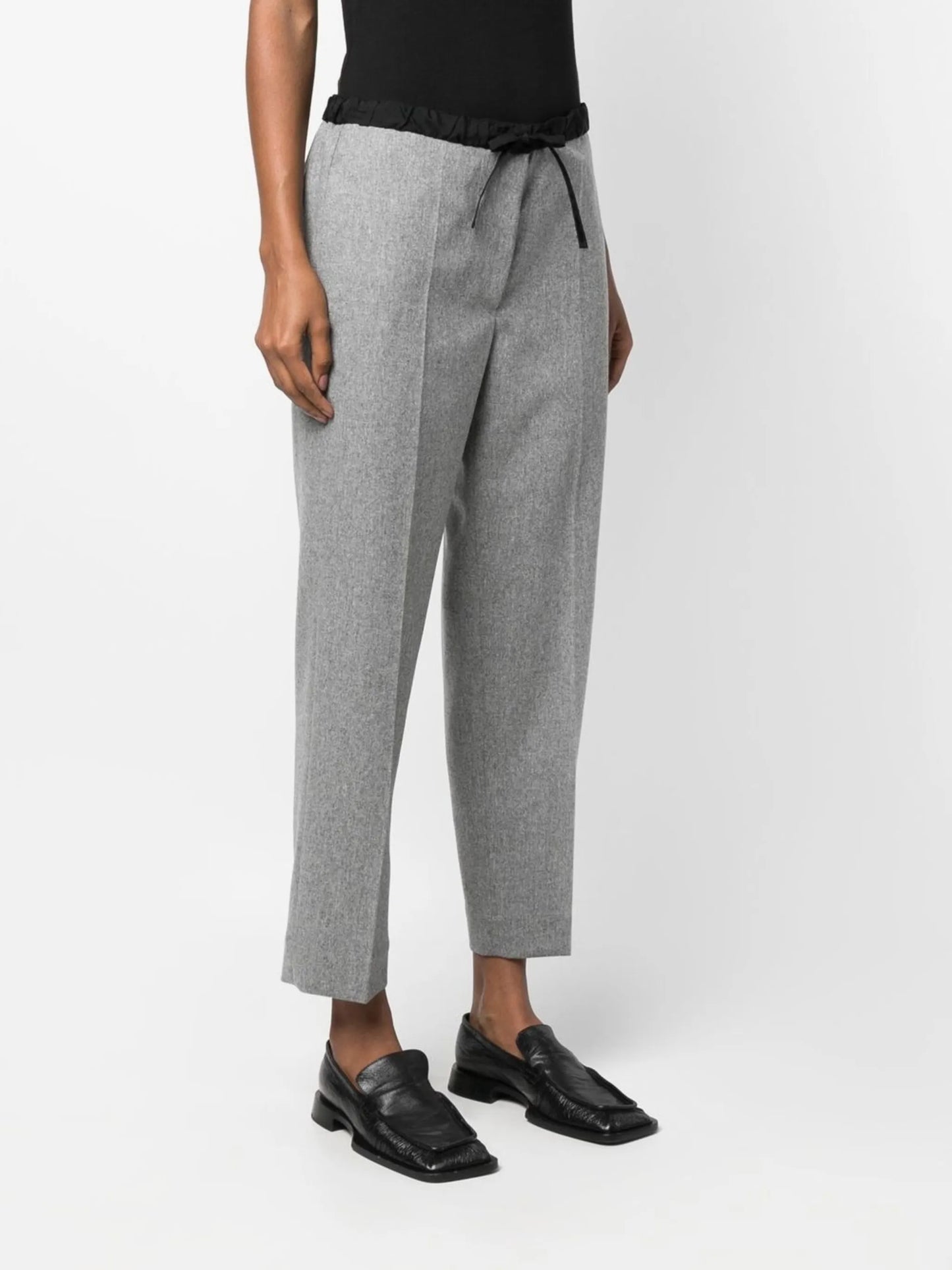 drawstring cropped trousers