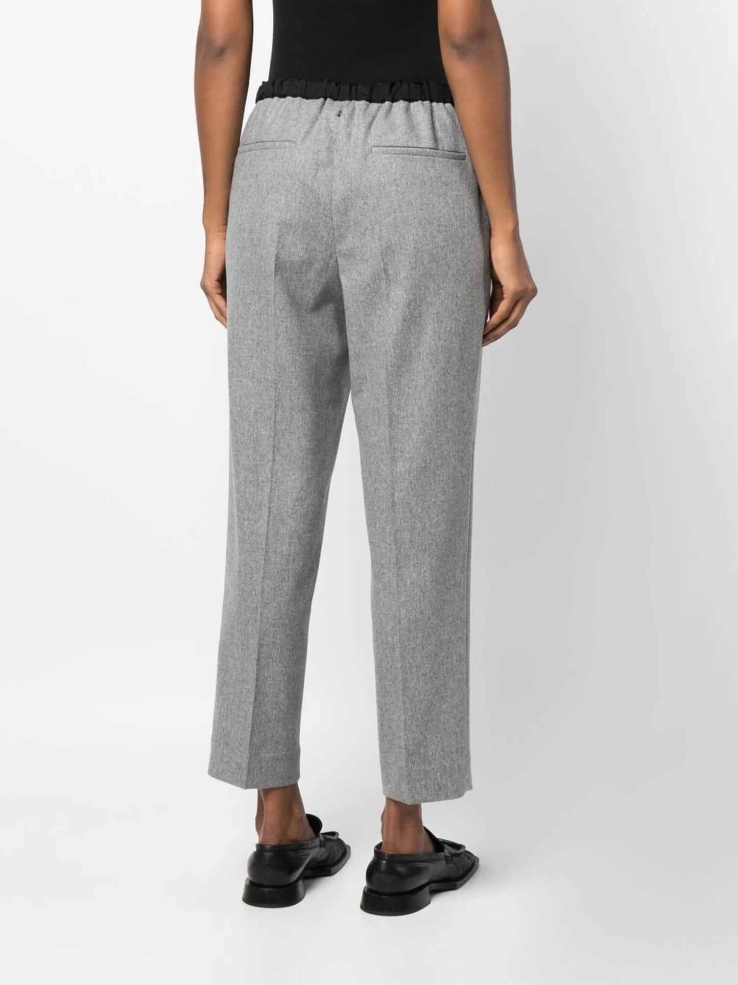 drawstring cropped trousers