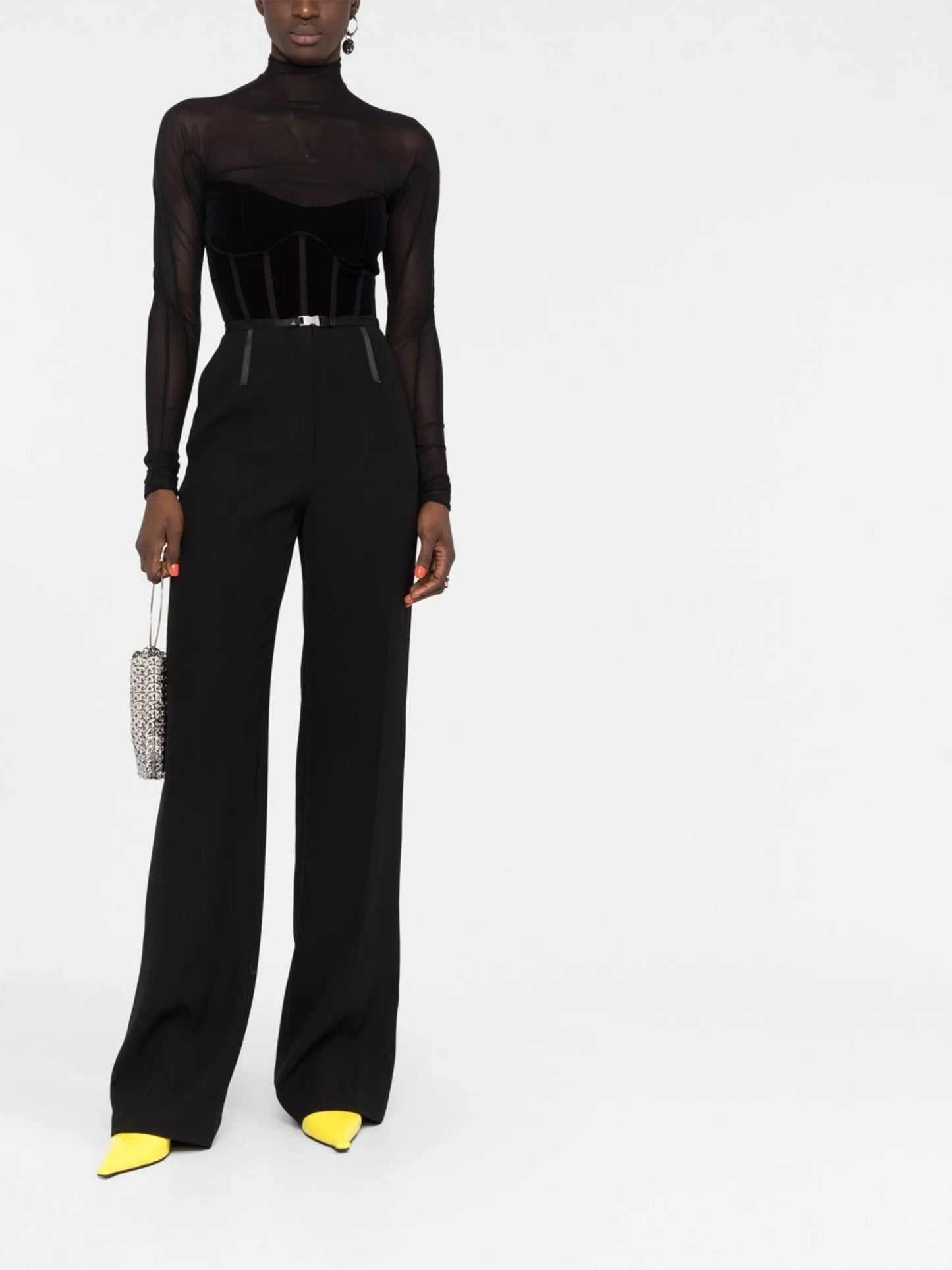 sheer panelled bodysuit