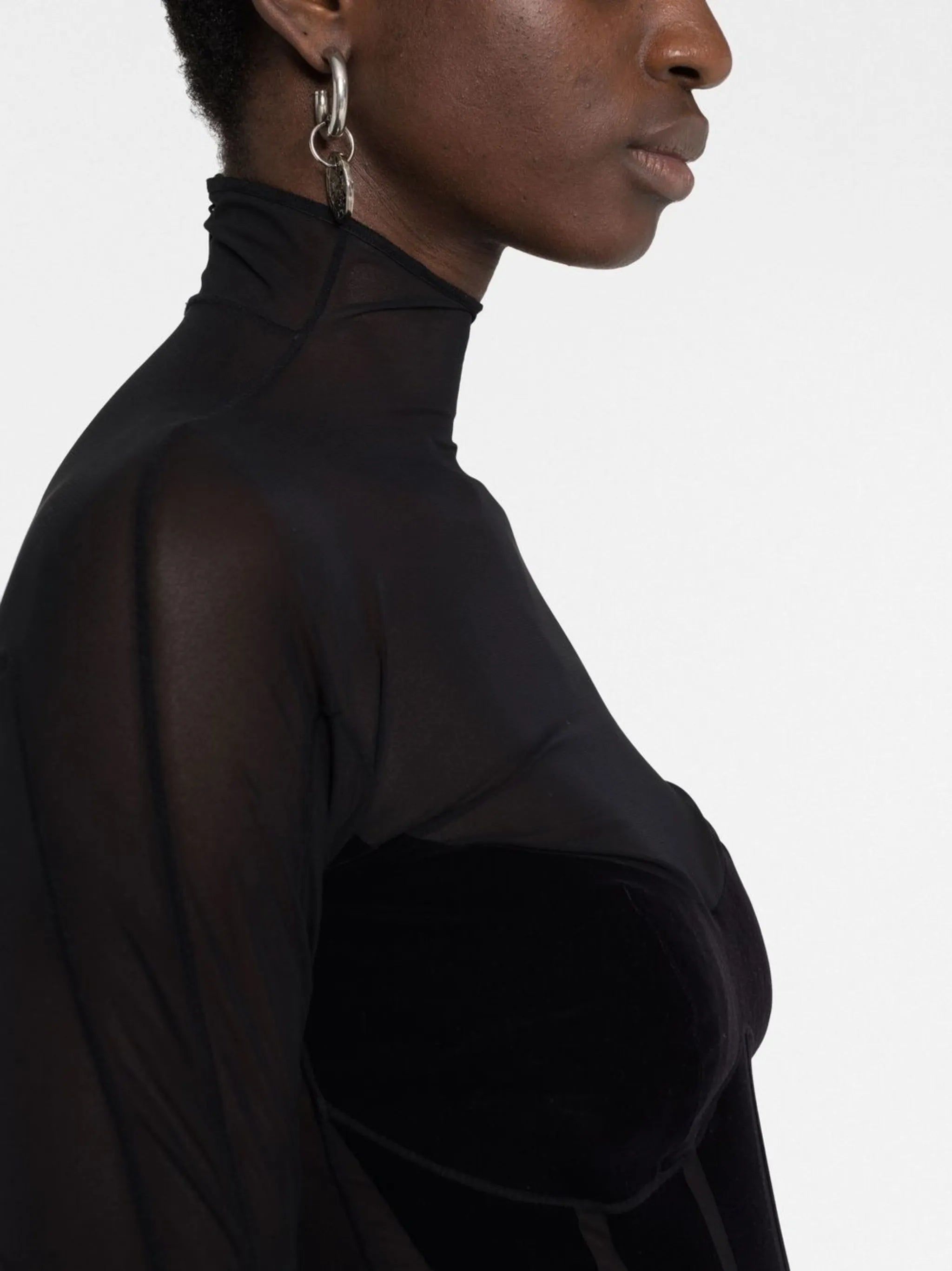 sheer panelled bodysuit