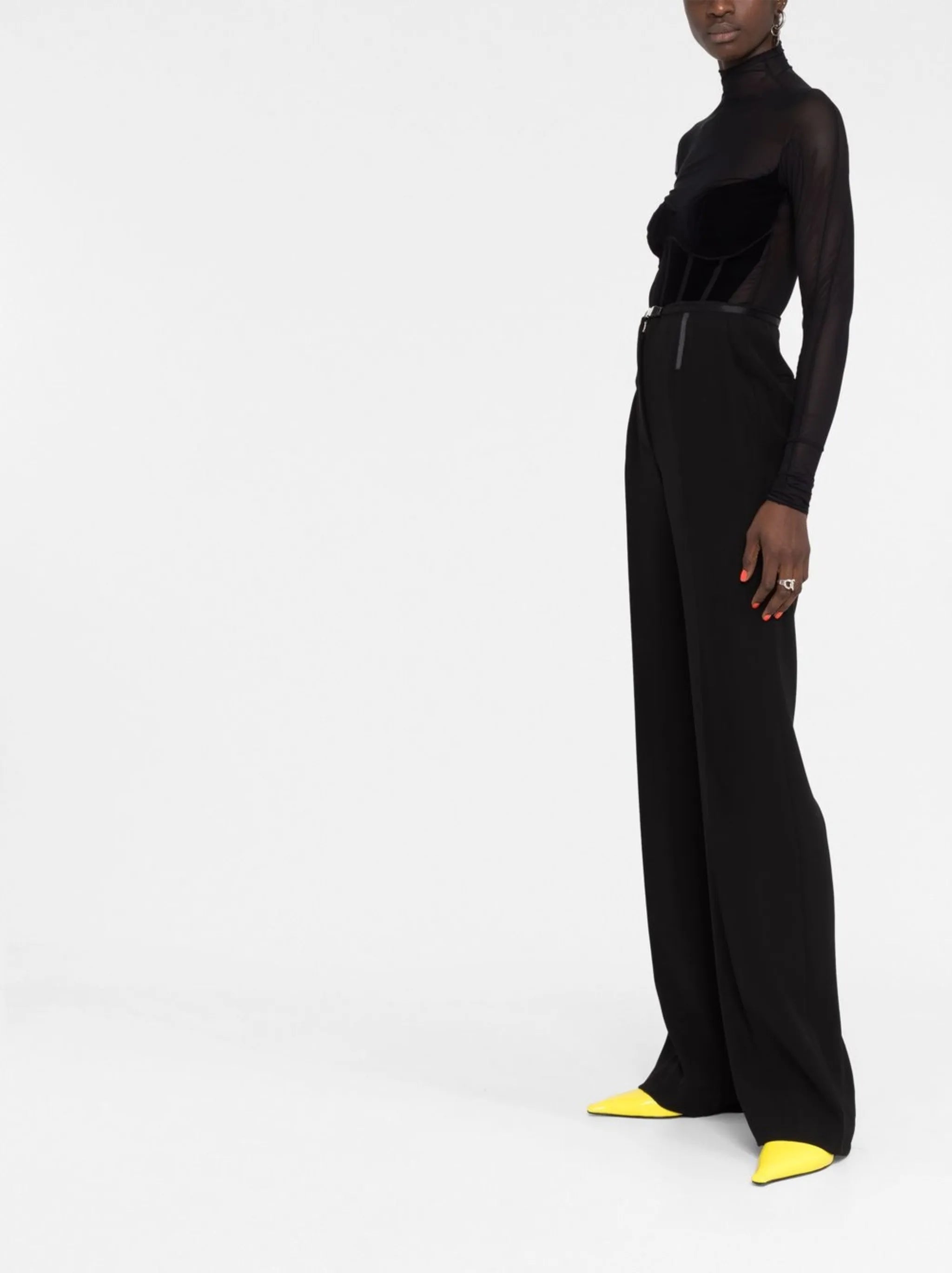sheer panelled bodysuit