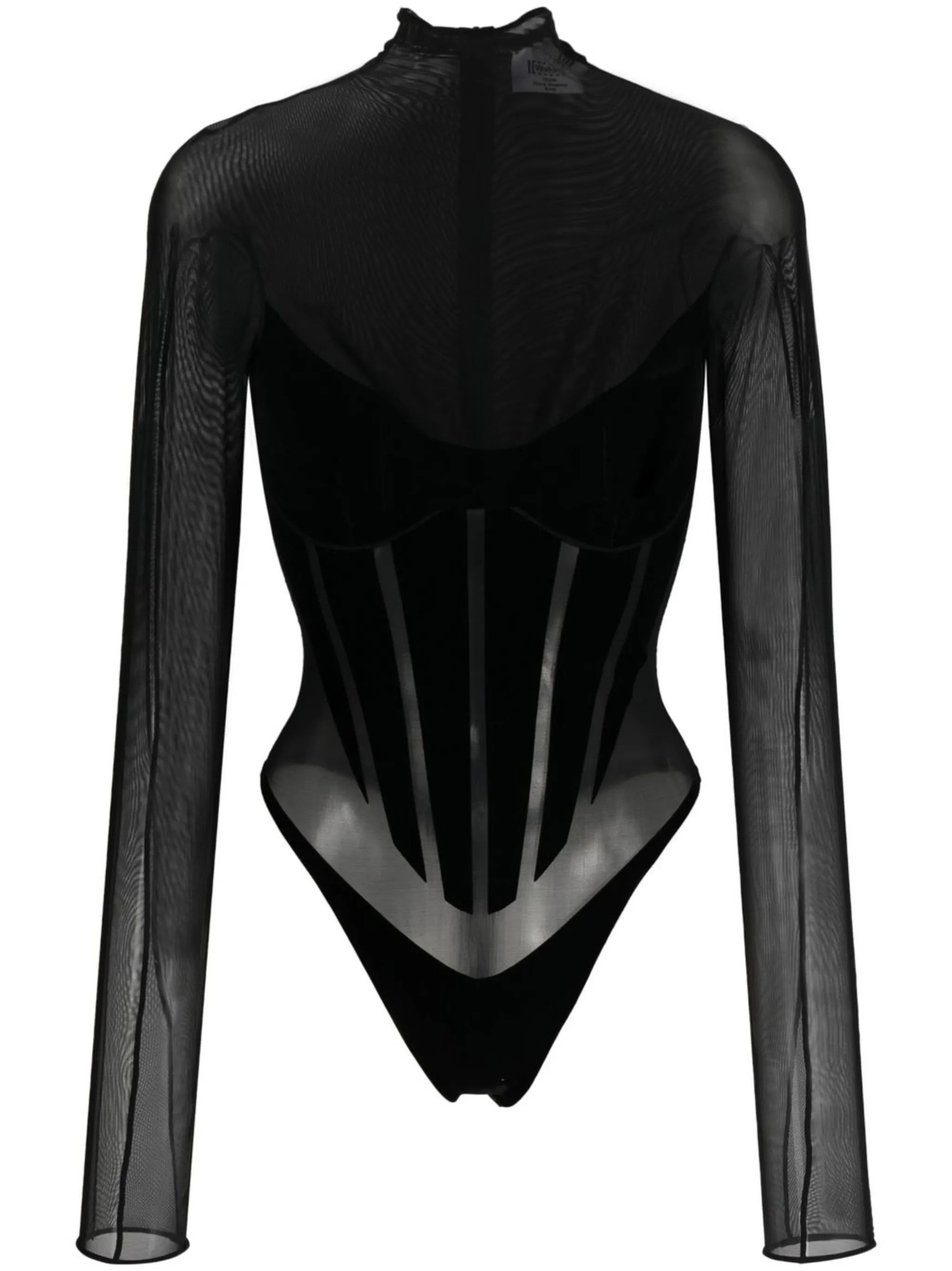 sheer panelled bodysuit