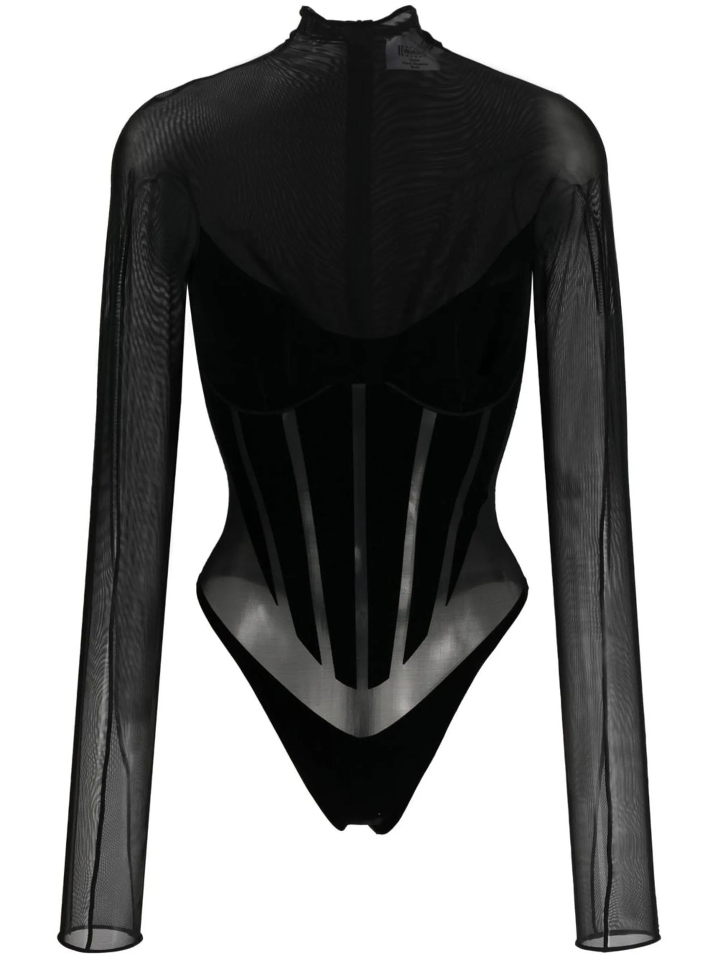 sheer panelled bodysuit