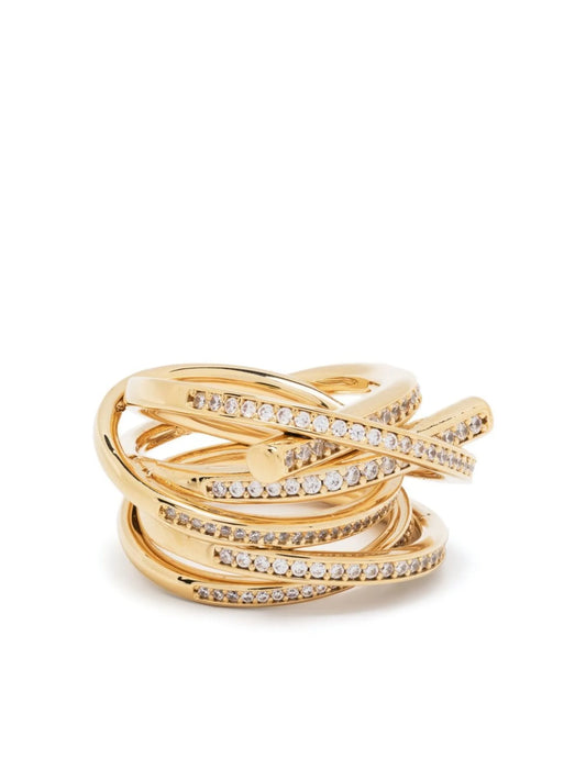 all-over crystal-embellished ring