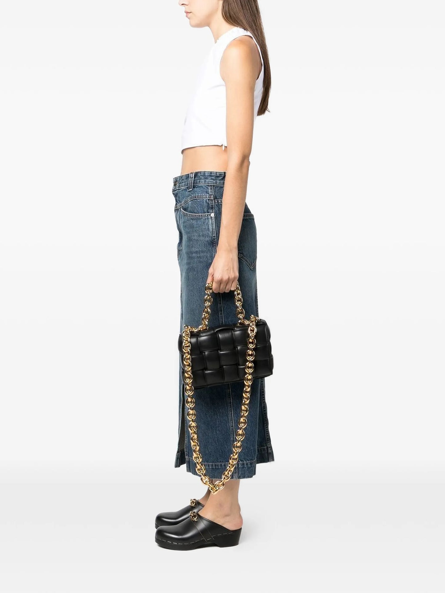 Cassette leather shoulder bag
