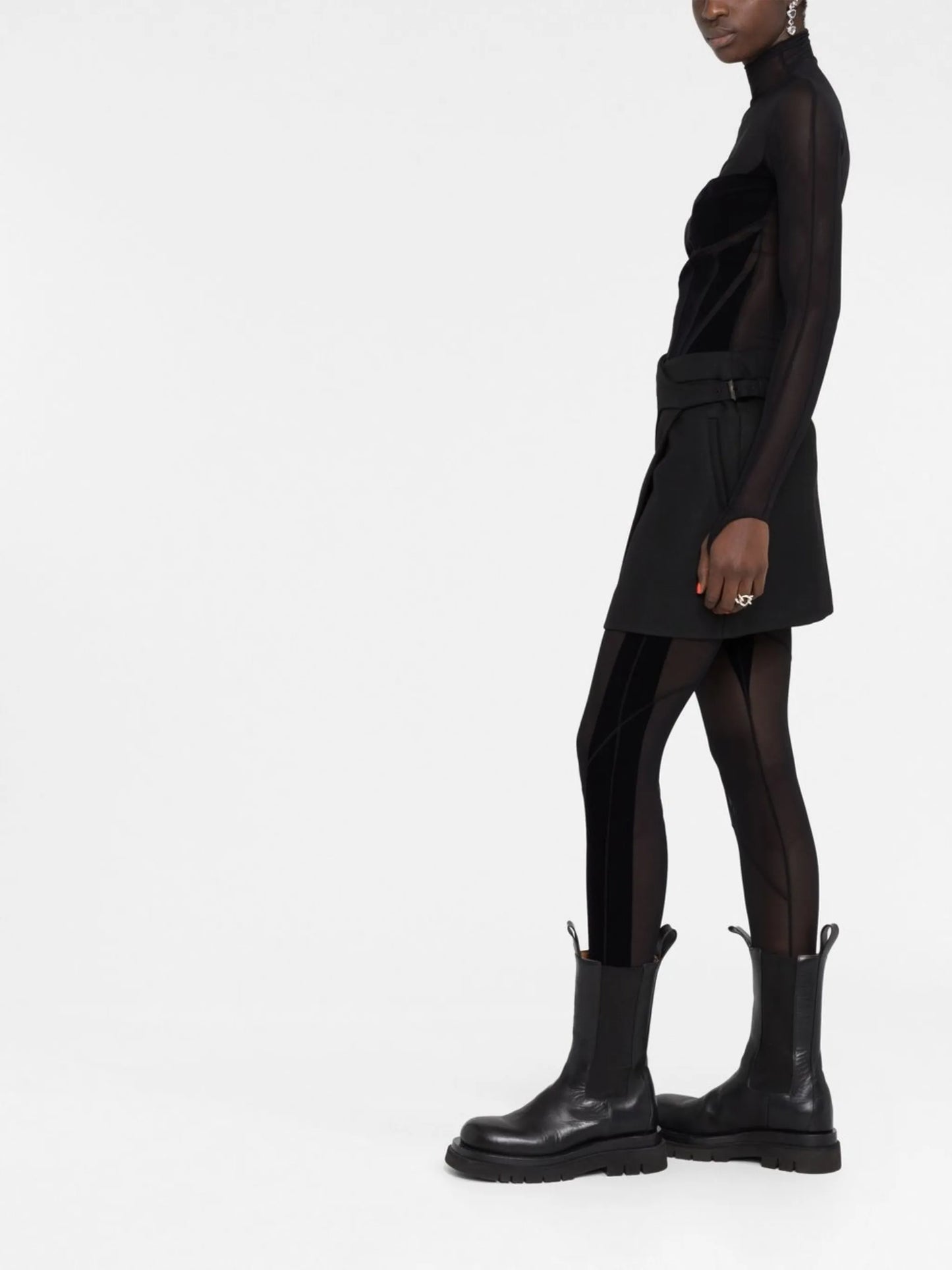sheer long-length catsuit