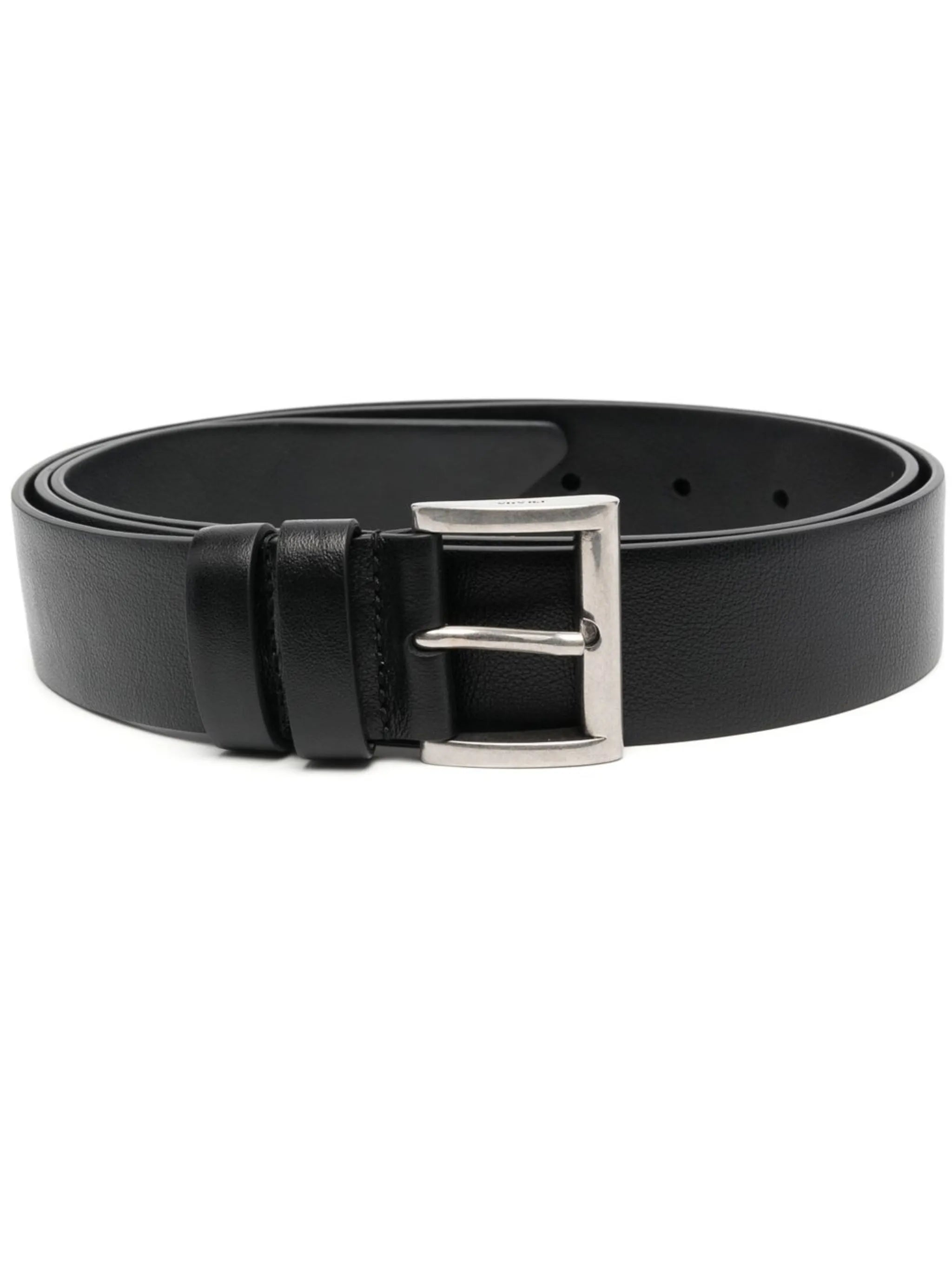 logo-plaque leather belt