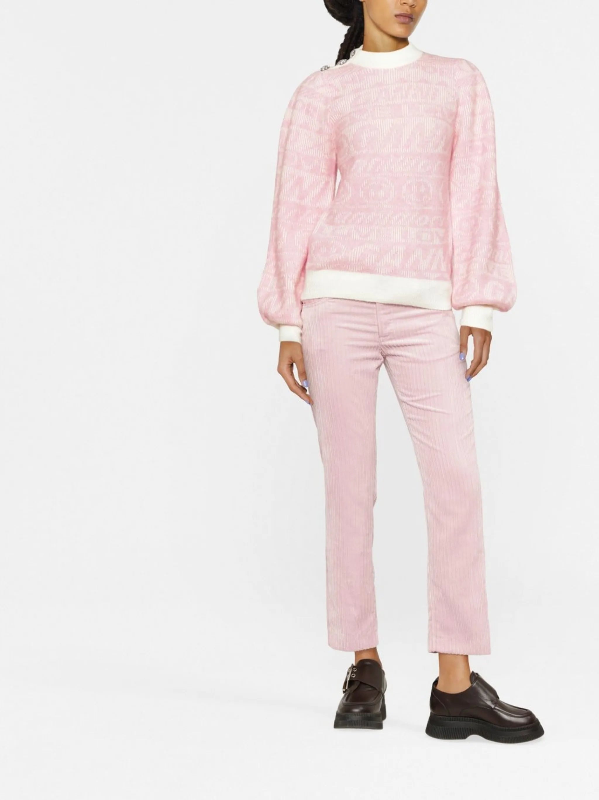 logo-jacquard crew-neck jumper