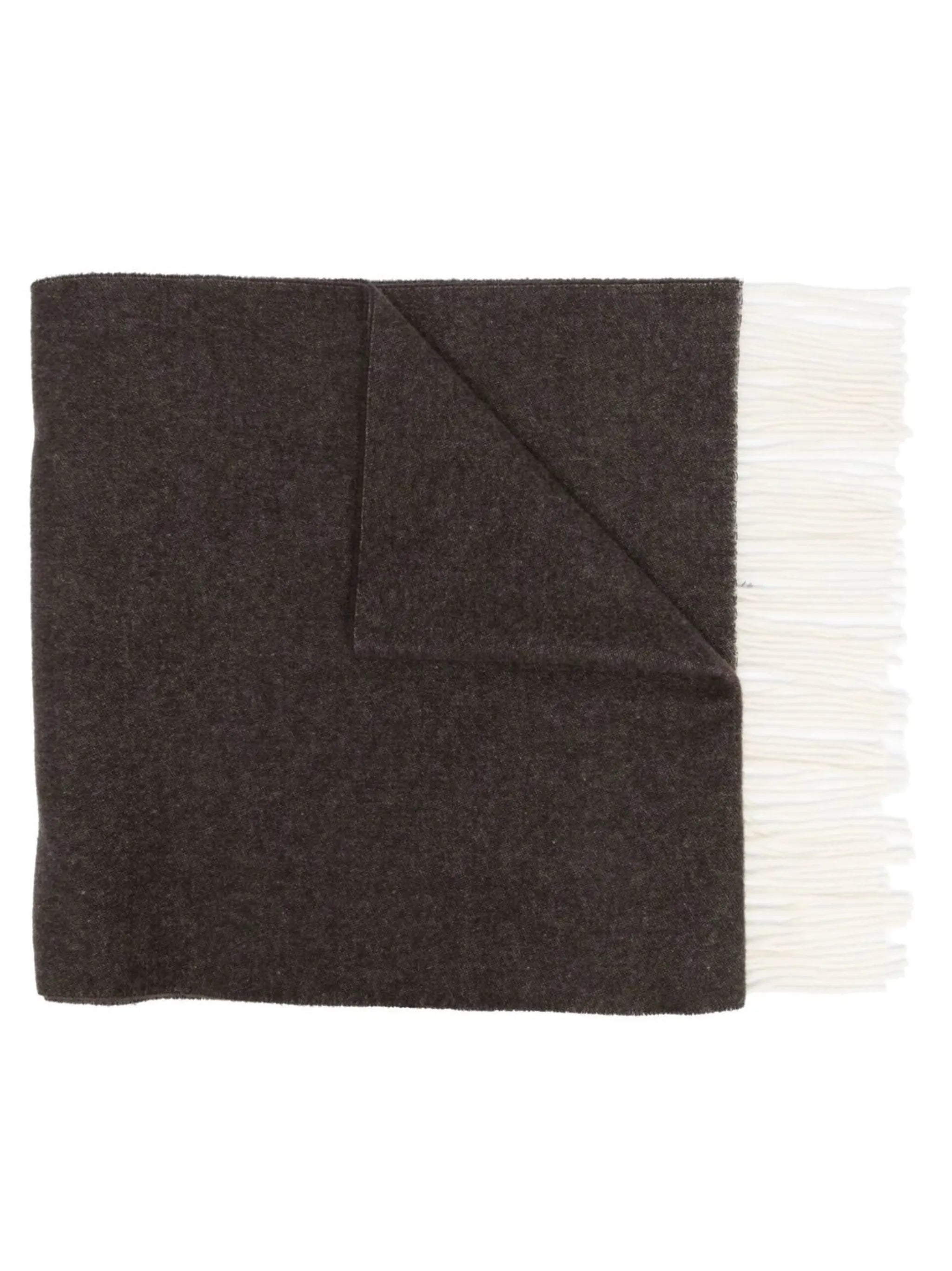 embroidered-logo fringed scarf