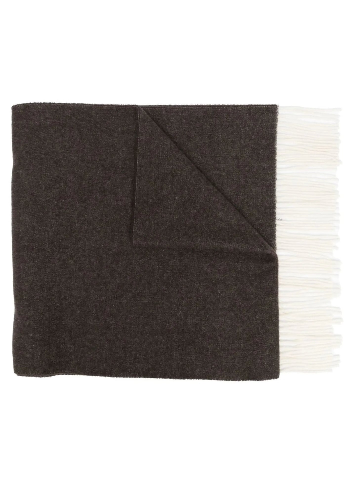 embroidered-logo fringed scarf