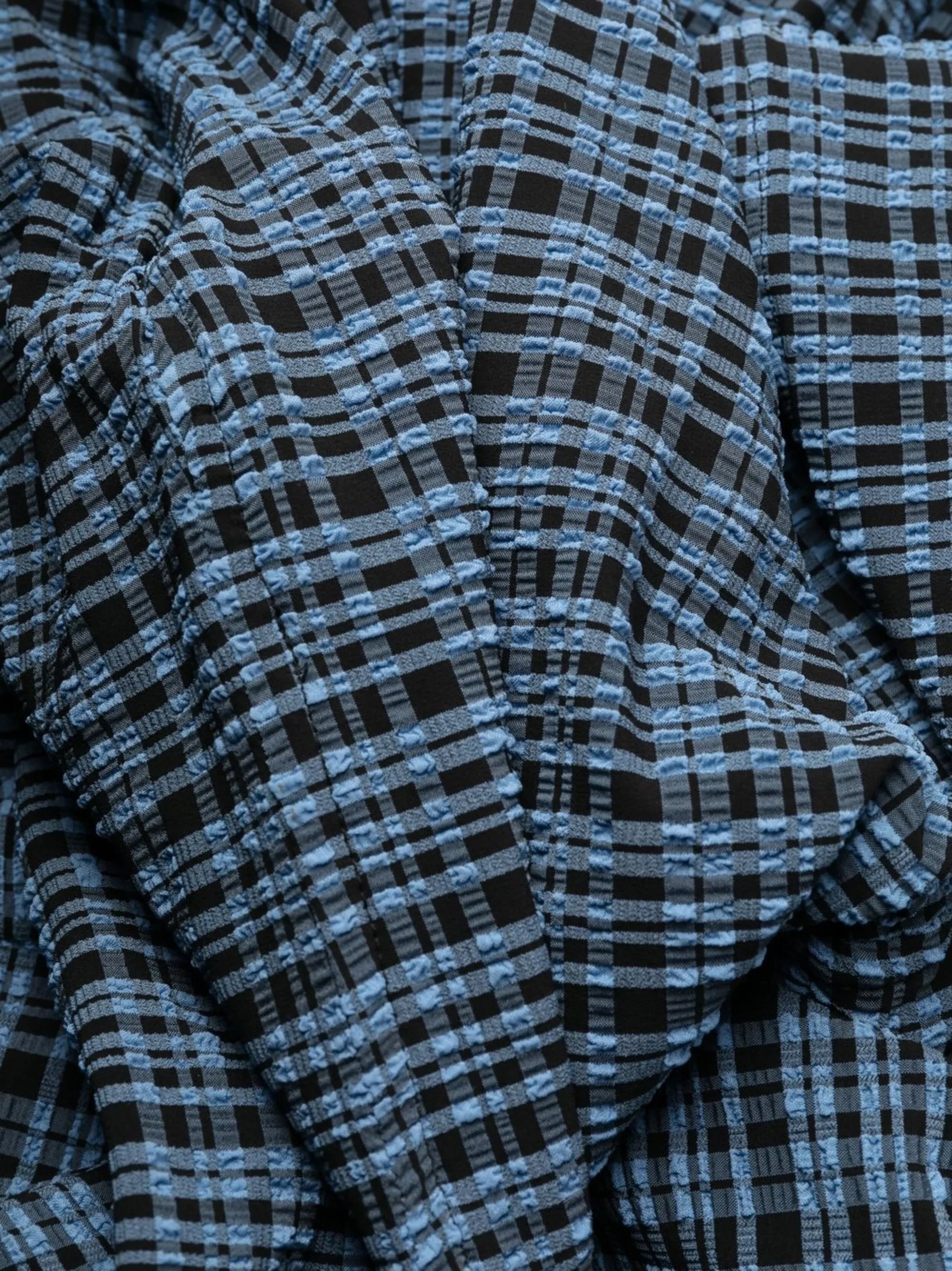 seersucker flared trousers